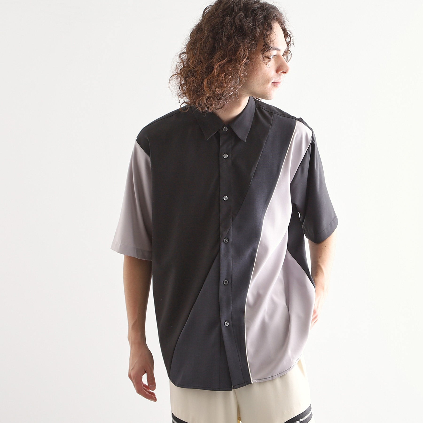 ティーケー タケオ キクチ tk.TAKEO KIKUCHI カーブスイッチシャツ (ブラック(519)) ブラック(519)