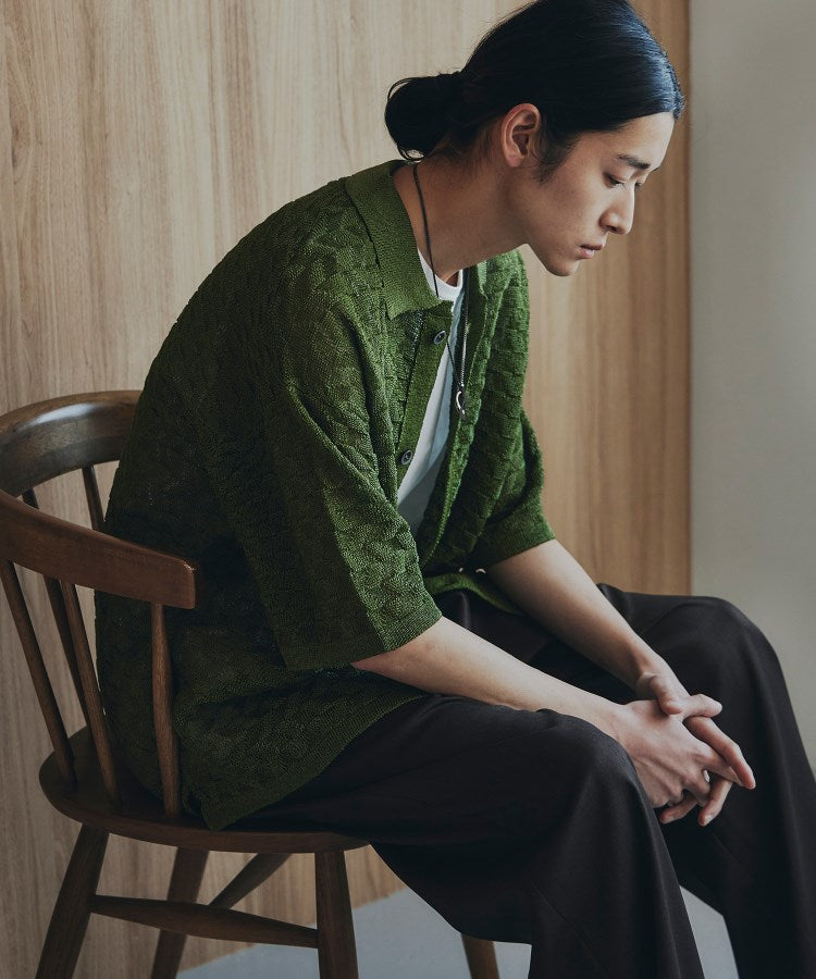 ティーケー タケオ キクチ tk.TAKEO KIKUCHI ニットポロカーディガン (オリーブグリーン(026)) オリーブグリーン(026)