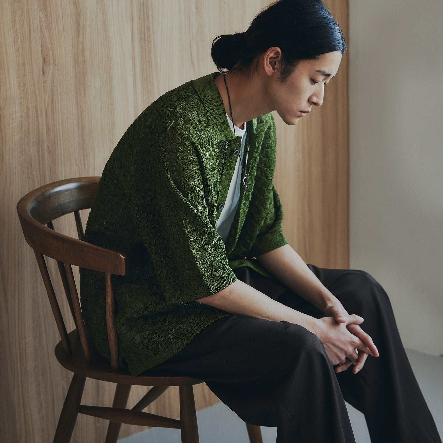 ティーケー タケオ キクチ tk.TAKEO KIKUCHI ニットポロカーディガン (オリーブグリーン(026)) オリーブグリーン(026)