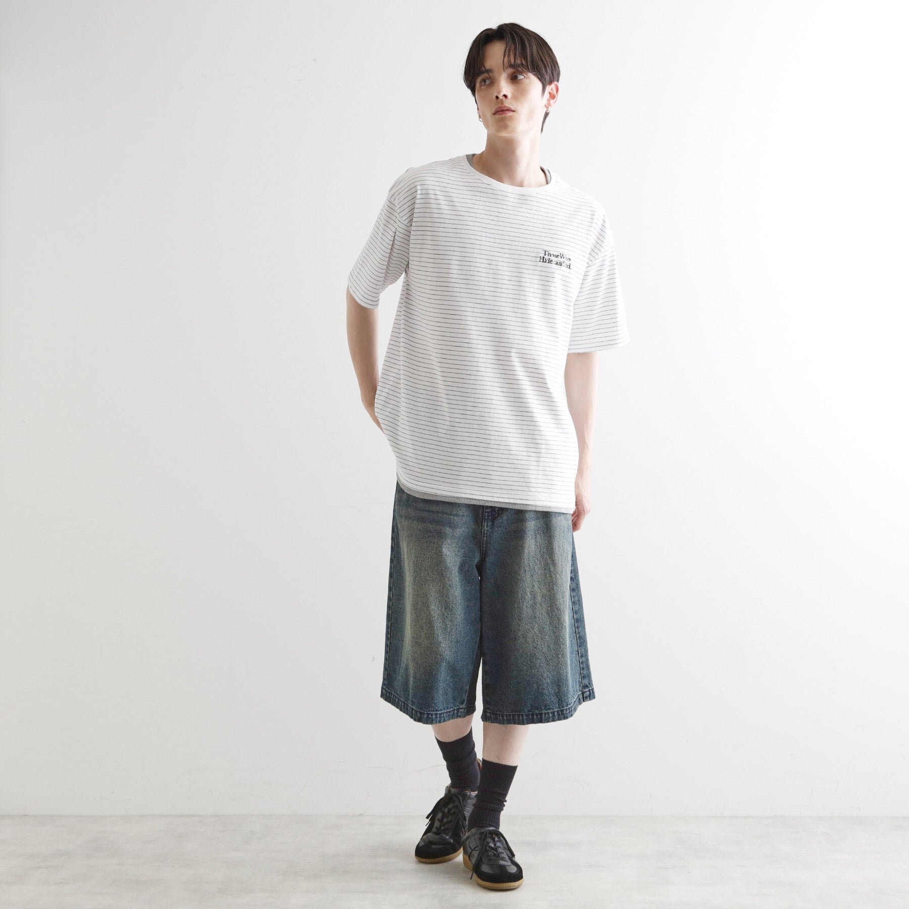 ティーケー タケオ キクチ tk.TAKEO KIKUCHI マイクロボーダーフェイクTシャツ (ネイビー(394)) ネイビー(394)