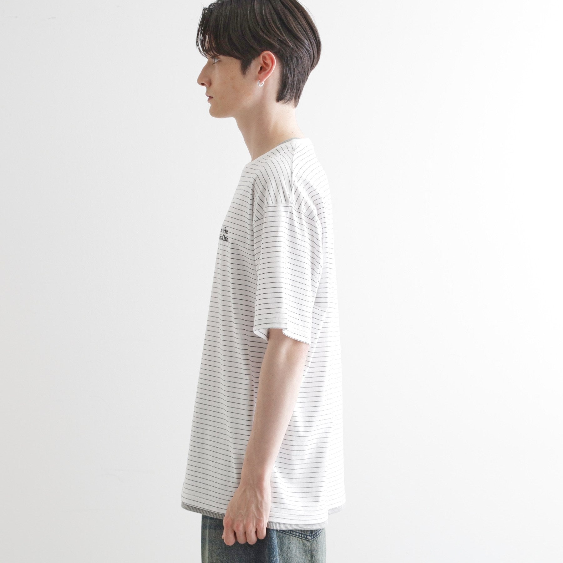 ティーケー タケオ キクチ tk.TAKEO KIKUCHI マイクロボーダーフェイクTシャツ (ネイビー(394)) ネイビー(394)