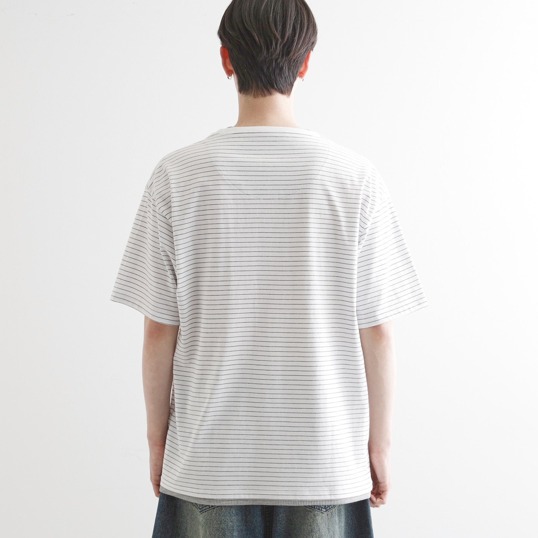 ティーケー タケオ キクチ tk.TAKEO KIKUCHI マイクロボーダーフェイクTシャツ (ネイビー(394)) ネイビー(394)