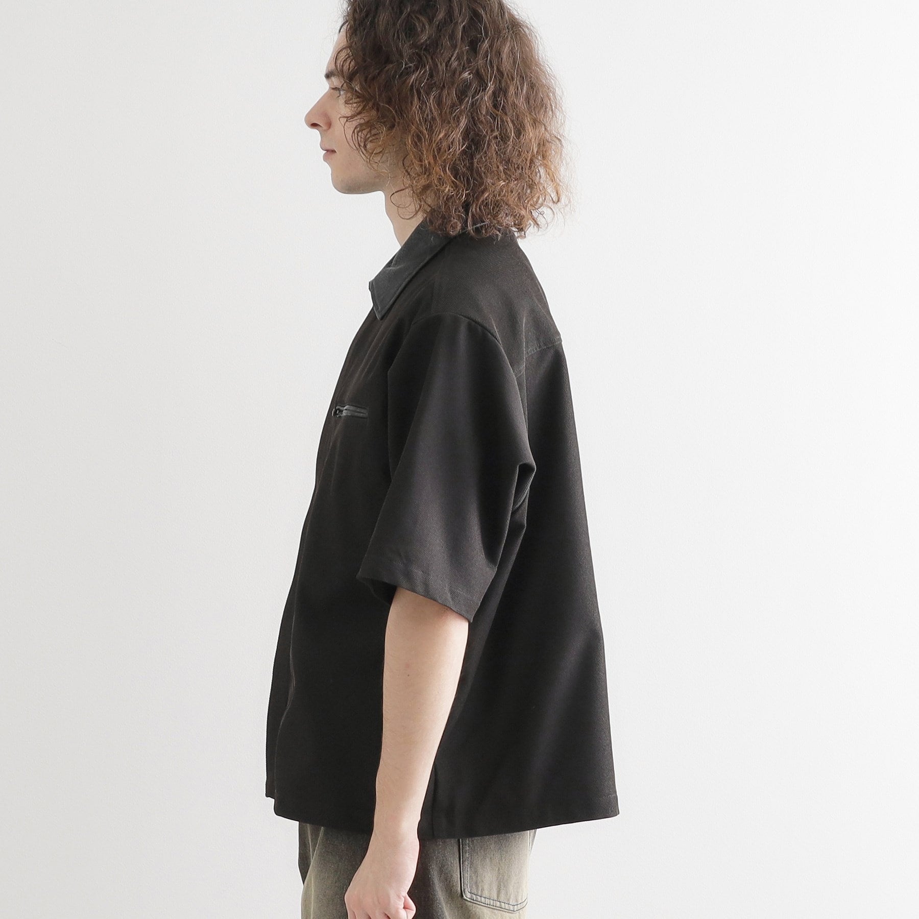 ティーケー タケオ キクチ tk.TAKEO KIKUCHI 衿配色ワーカーシャツアウター (ブラック(019)) ブラック(019)