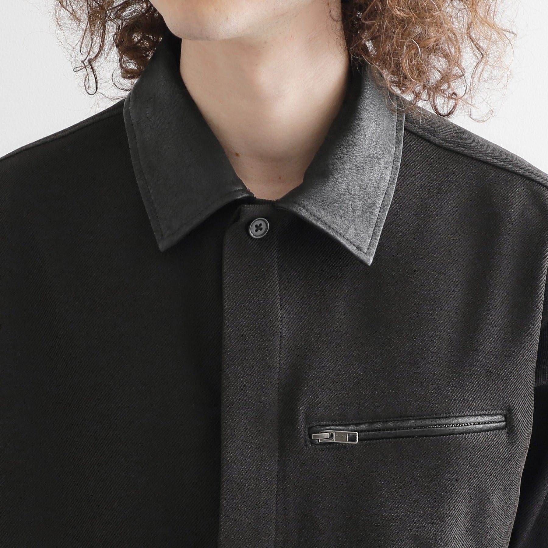 ティーケー タケオ キクチ tk.TAKEO KIKUCHI 衿配色ワーカーシャツアウター (ブラック(019)) ブラック(019)