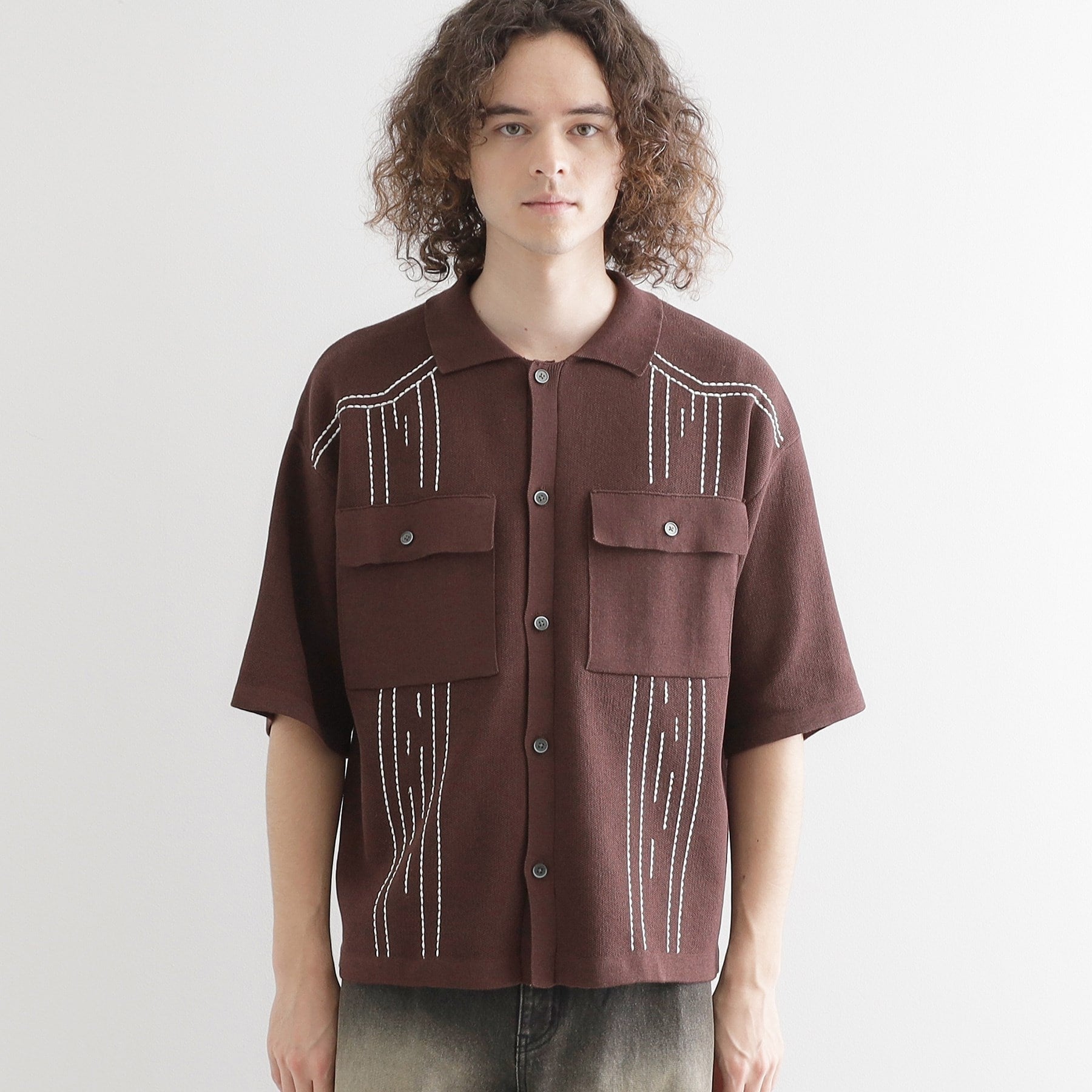 ティーケー タケオ キクチ tk.TAKEO KIKUCHI ウェスタンポロカーディガン (ブラウン(044)) ブラウン(044)