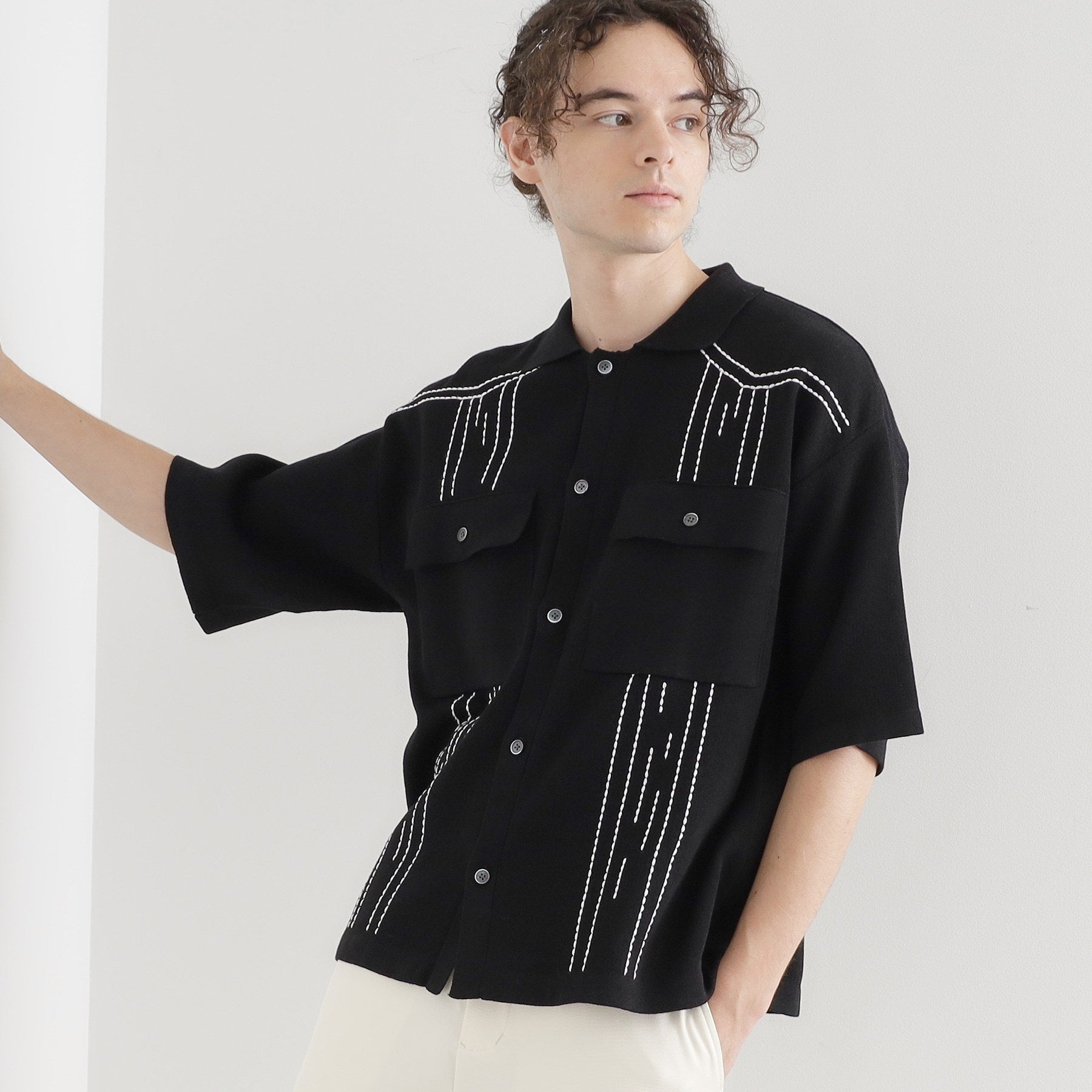 ティーケー タケオ キクチ tk.TAKEO KIKUCHI ウェスタンポロカーディガン (ブラック(019)) ブラック(019)