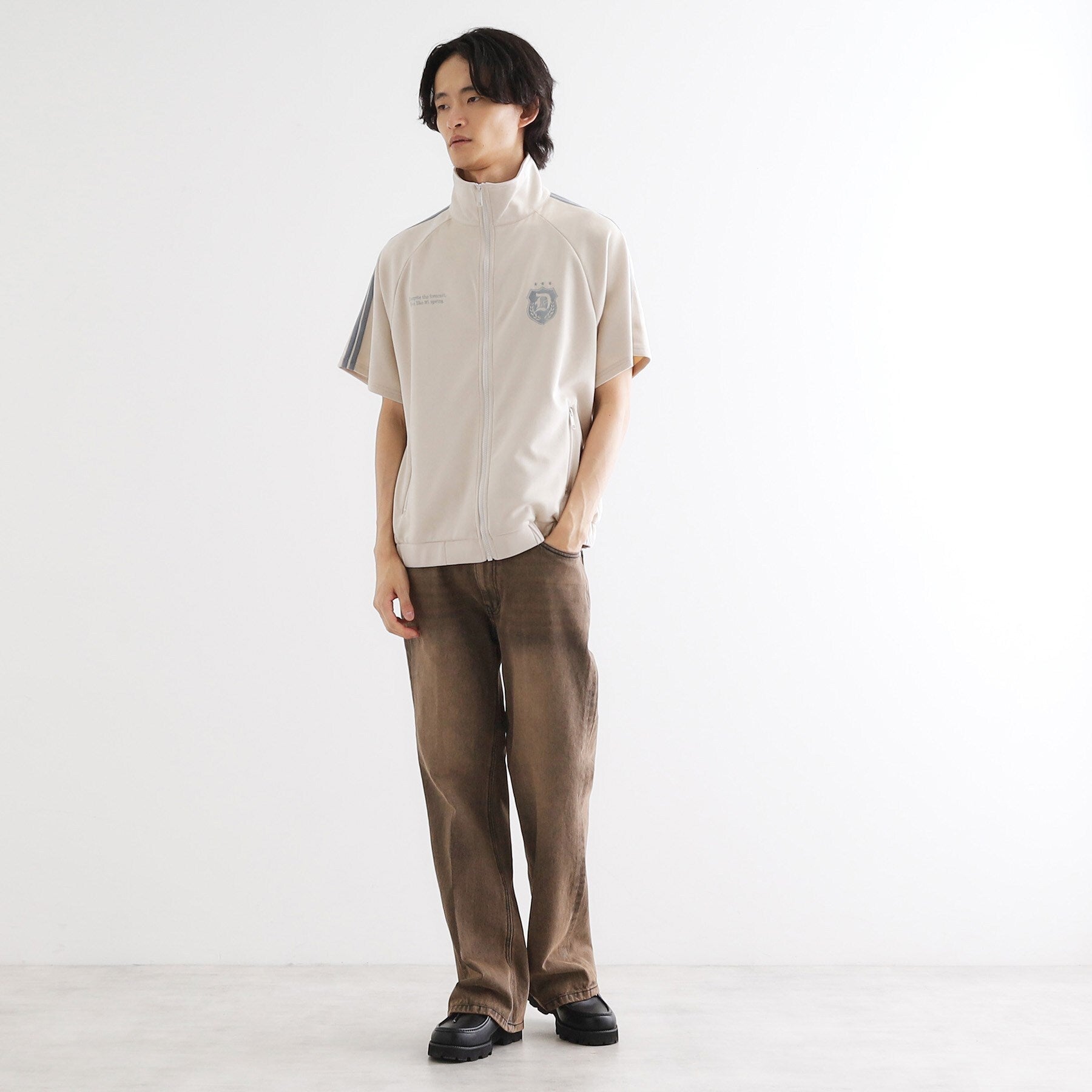 ティーケー タケオ キクチ tk.TAKEO KIKUCHI スエードライクトラックジャケット (チャコールグレー(014)) チャコールグレー(014)