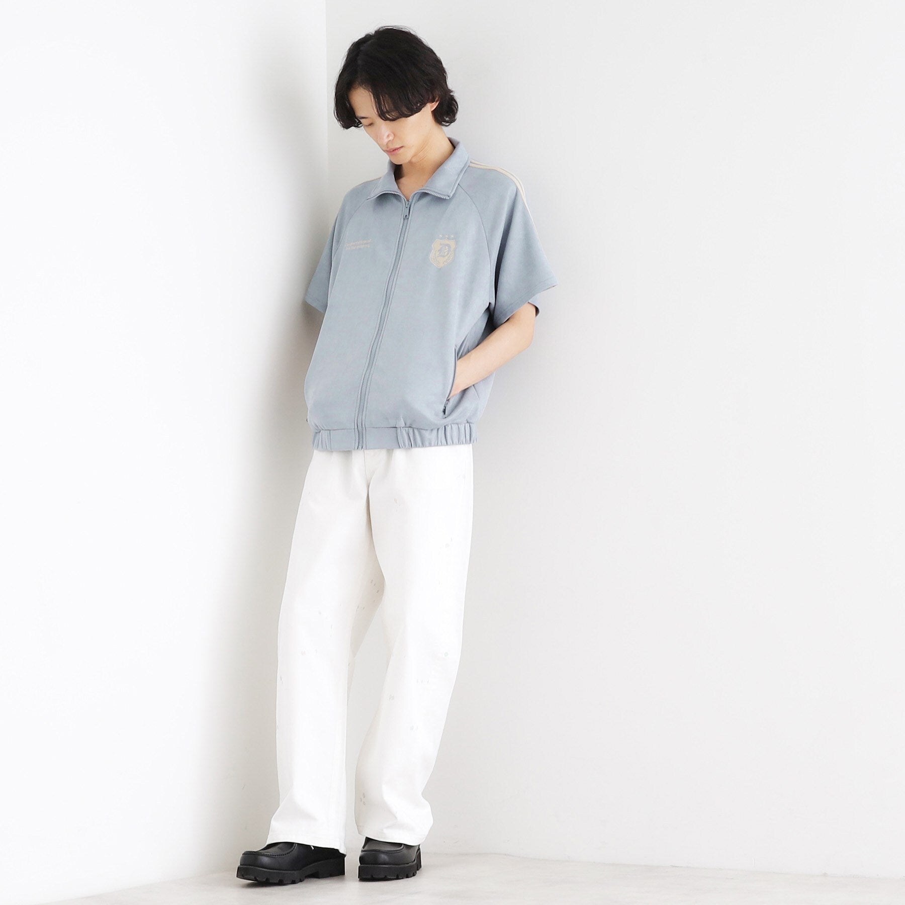 ティーケー タケオ キクチ tk.TAKEO KIKUCHI スエードライクトラックジャケット (チャコールグレー(014)) チャコールグレー(014)