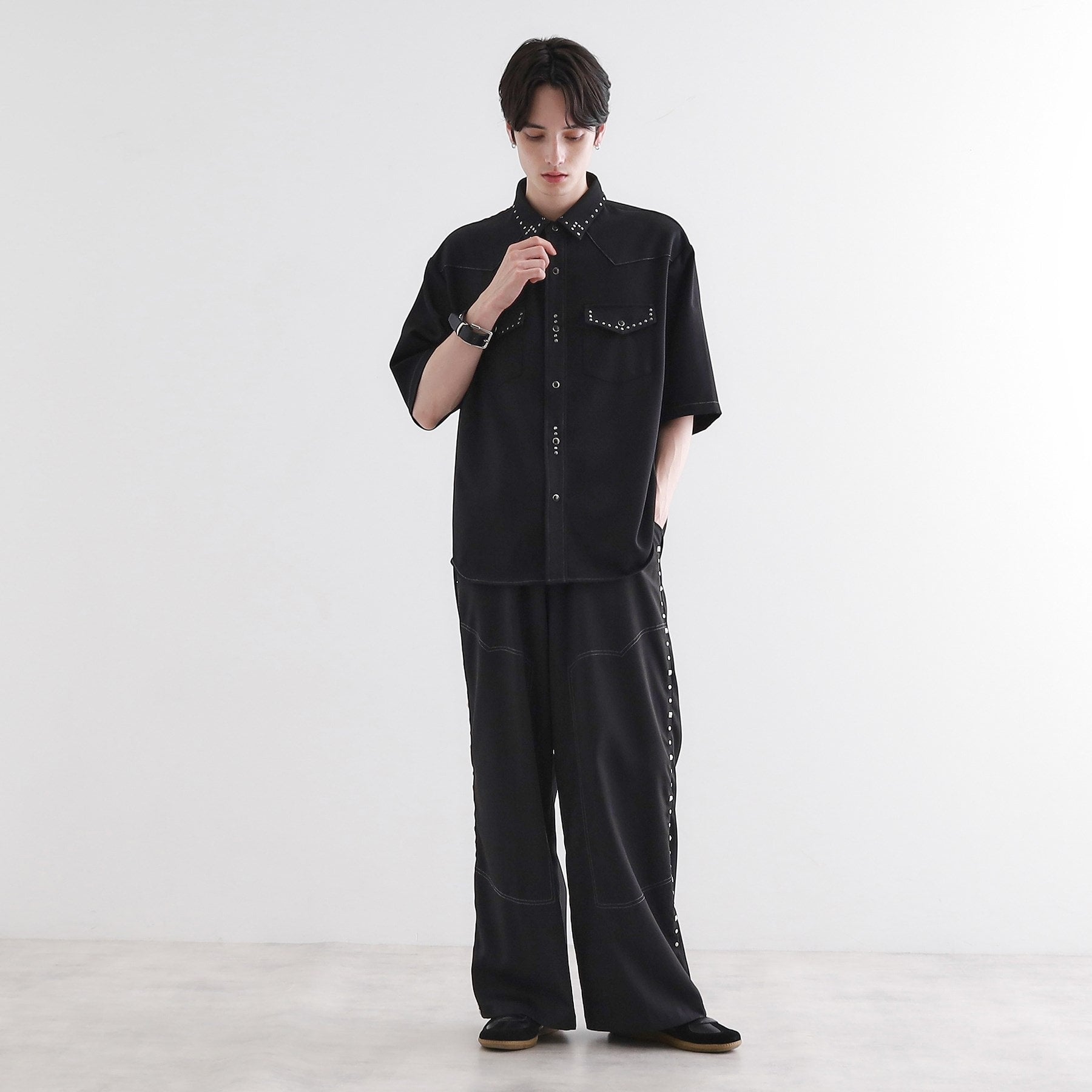 ティーケー タケオ キクチ tk.TAKEO KIKUCHI スタッズスラックス (ブラック(019)) ブラック(019)