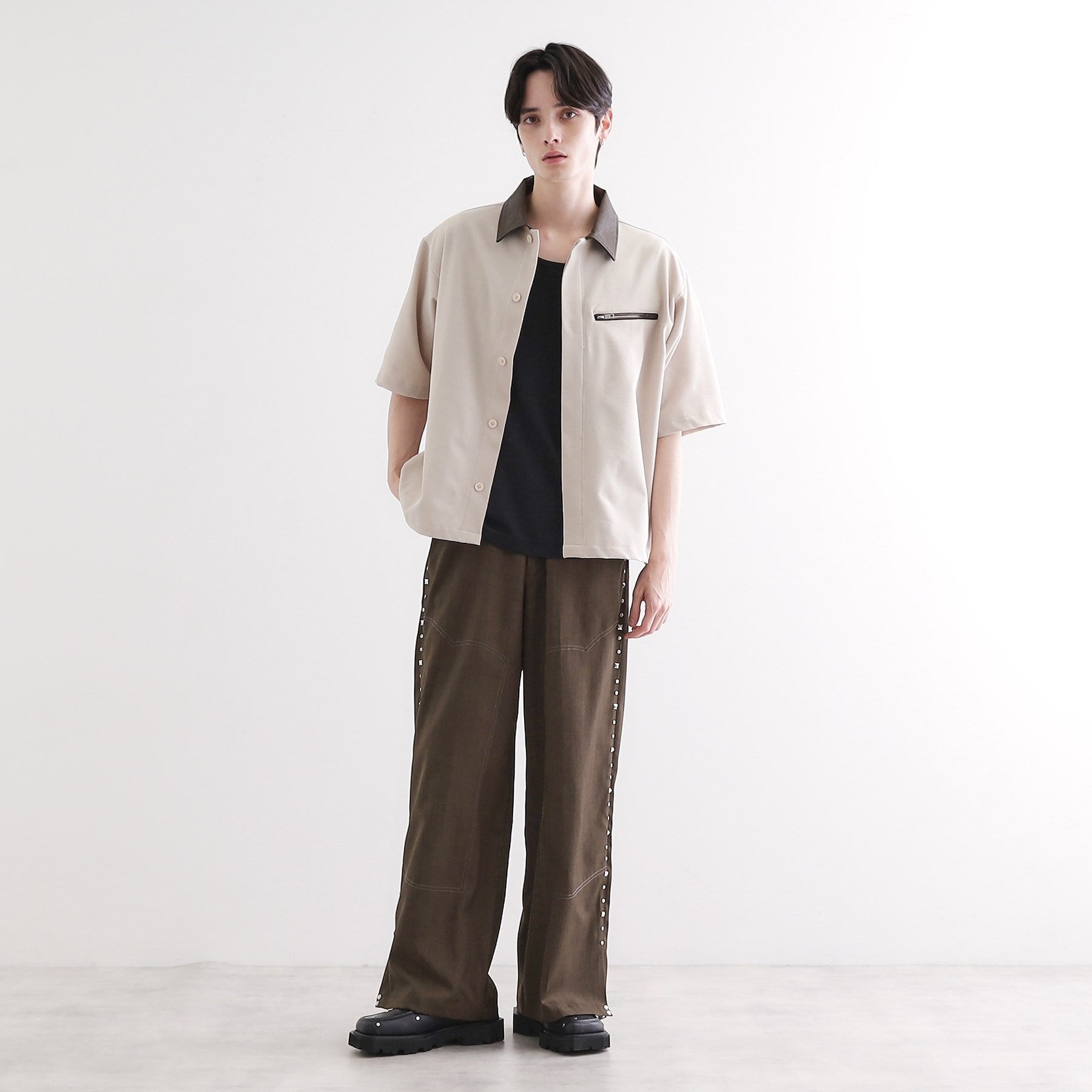 ティーケー タケオ キクチ tk.TAKEO KIKUCHI スタッズスラックス (ブラック(019)) ブラック(019)