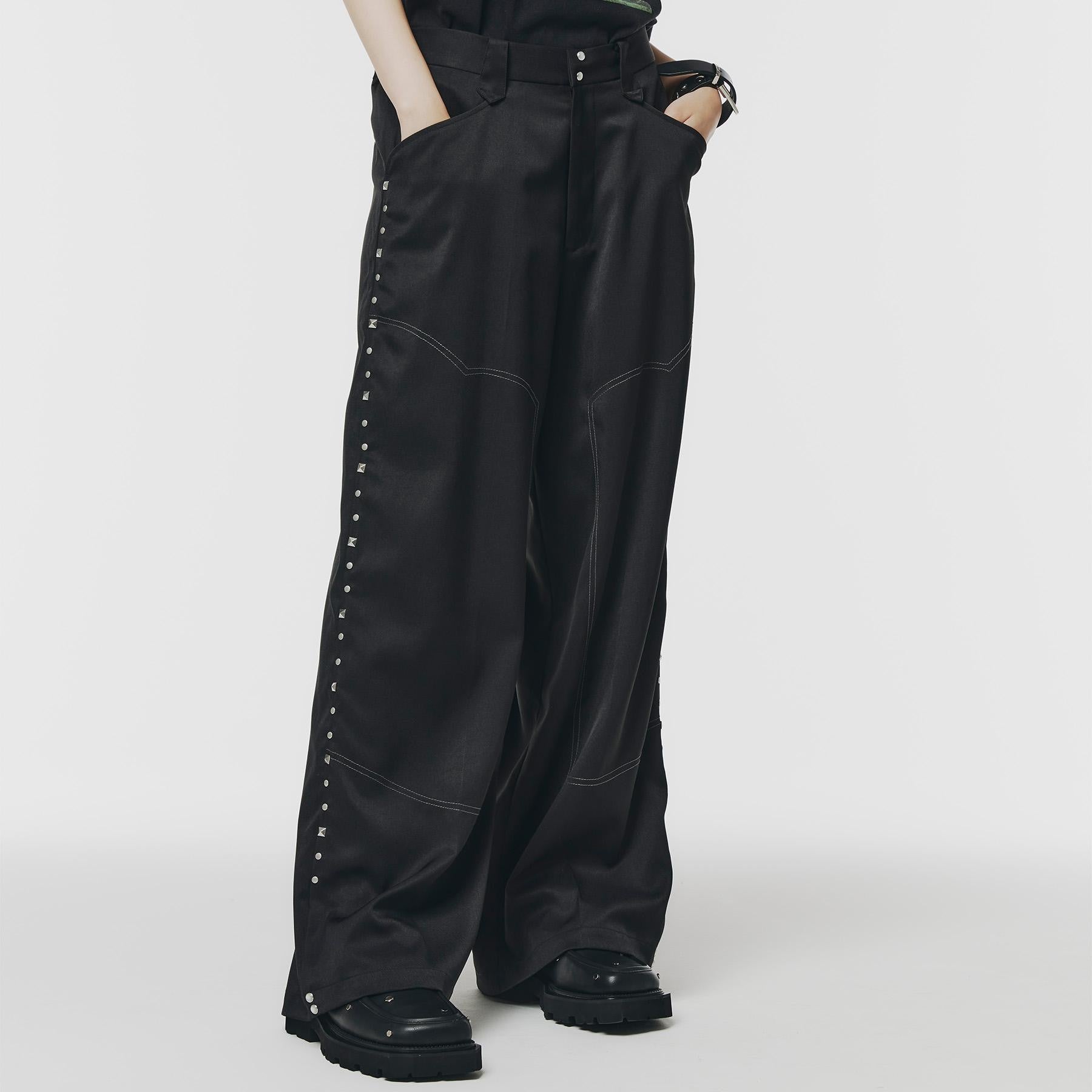 ティーケー タケオ キクチ tk.TAKEO KIKUCHI スタッズスラックス (ブラック(019)) ブラック(019)