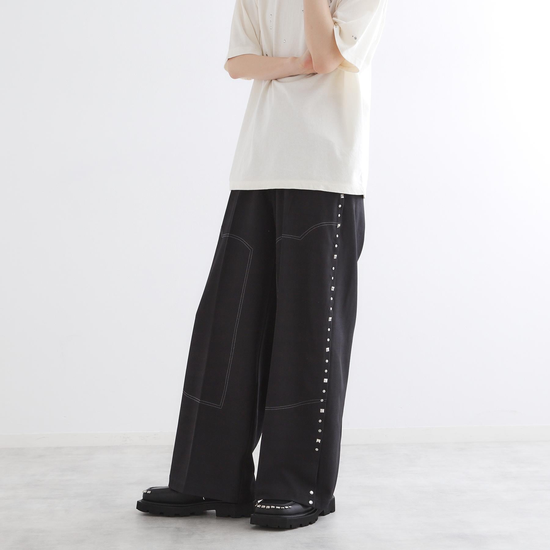 ティーケー タケオ キクチ tk.TAKEO KIKUCHI スタッズスラックス (ブラック(019)) ブラック(019)