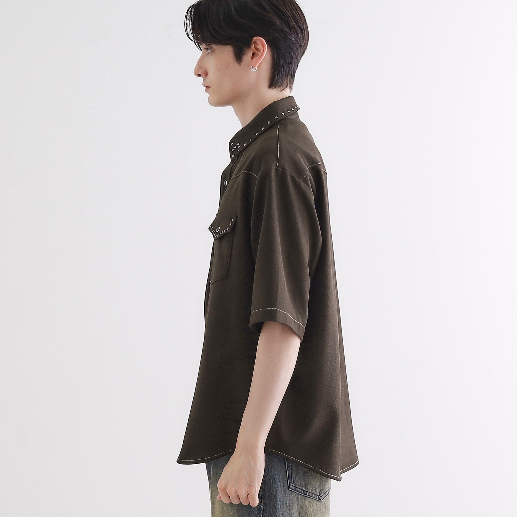 ティーケー タケオ キクチ tk.TAKEO KIKUCHI ウェスタンスタッズシャツ (ブラック(019)) ブラック(019)