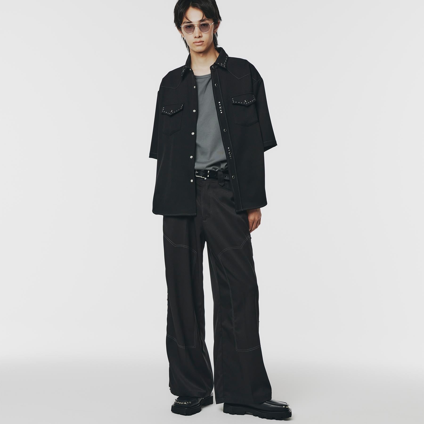 ティーケー タケオ キクチ tk.TAKEO KIKUCHI ウェスタンスタッズシャツ (ブラック(019)) ブラック(019)