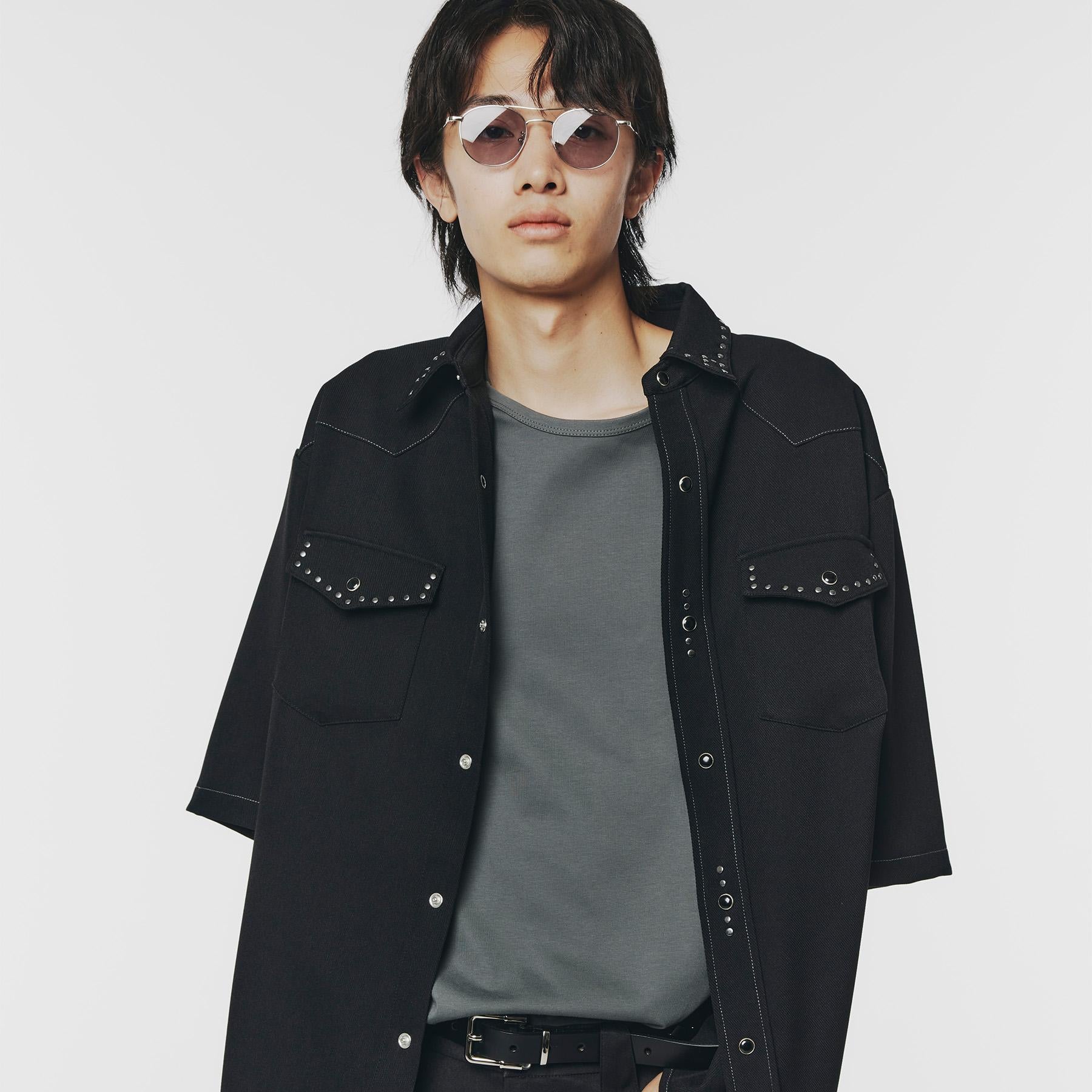 ティーケー タケオ キクチ tk.TAKEO KIKUCHI ウェスタンスタッズシャツ (ブラック(019)) ブラック(019)