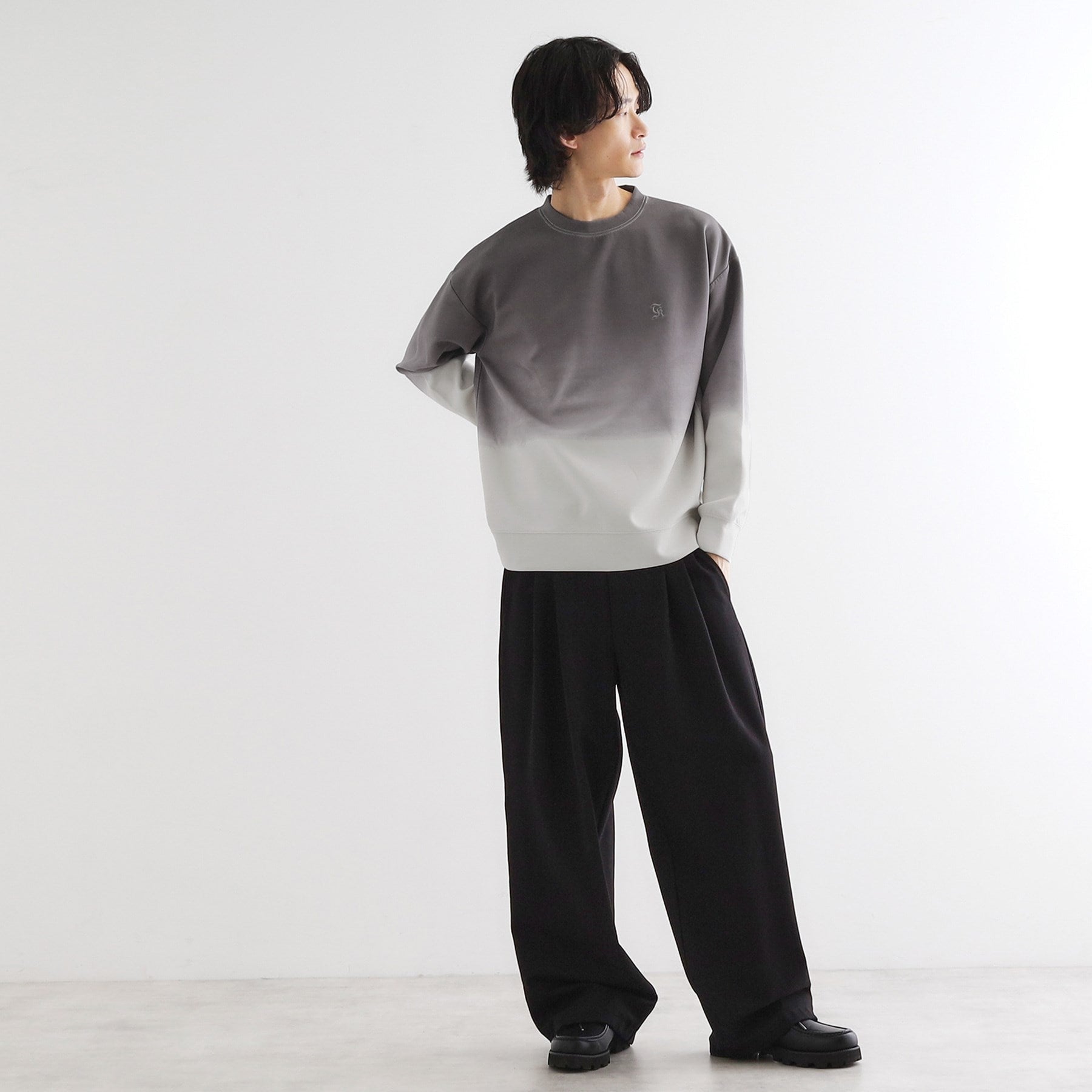 ティーケー タケオ キクチ tk.TAKEO KIKUCHI グラデーションダイ・ダンボールスウェット (ブラウン(044)) ブラウン(044)