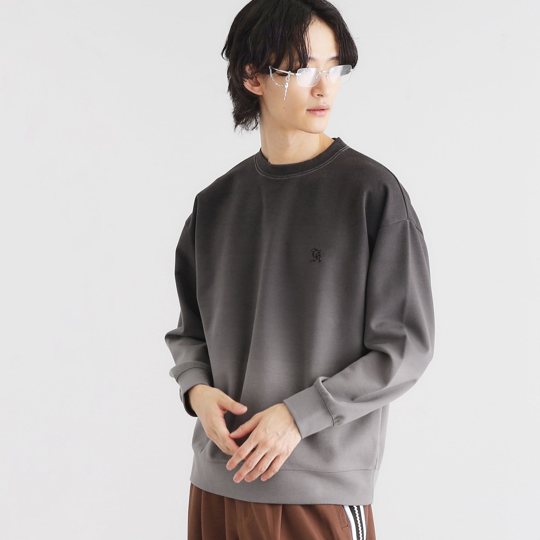 ティーケー タケオ キクチ tk.TAKEO KIKUCHI グラデーションダイ・ダンボールスウェット (ブラウン(044)) ブラウン(044)