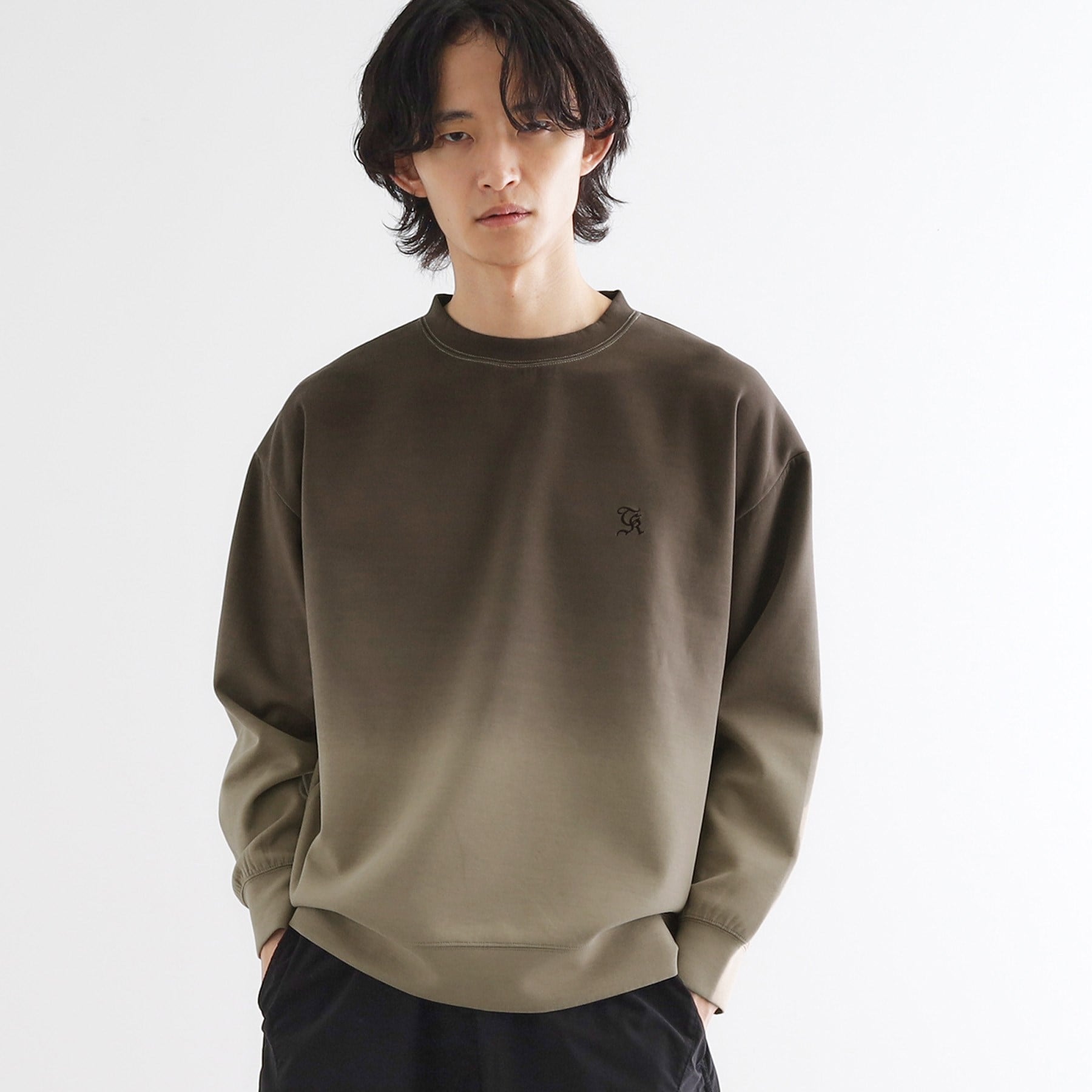 ティーケー タケオ キクチ tk.TAKEO KIKUCHI グラデーションダイ・ダンボールスウェット (ブラウン(044)) ブラウン(044)