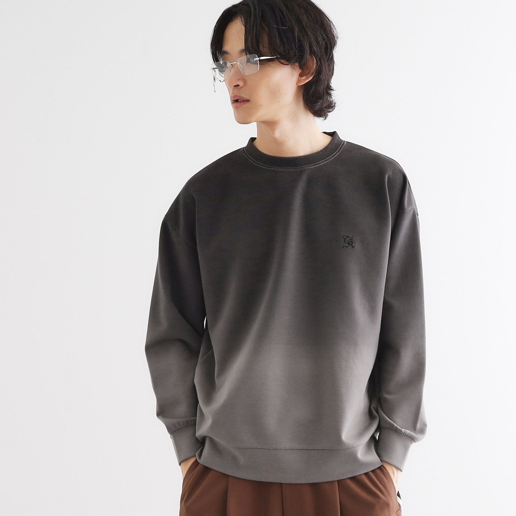 ティーケー タケオ キクチ tk.TAKEO KIKUCHI グラデーションダイ・ダンボールスウェット (チャコールグレー(014)) チャコールグレー(014)