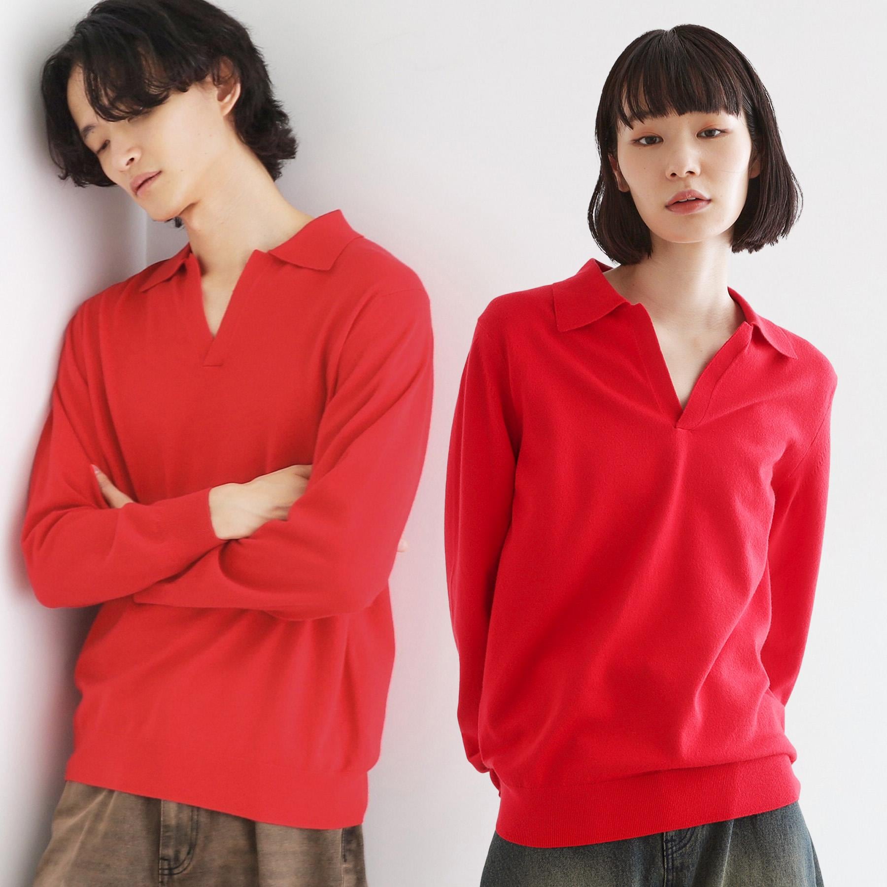 ティーケー タケオ キクチ tk.TAKEO KIKUCHI ハイゲージスキッパーコンパクトポロニット (レッド(063)) レッド(063)