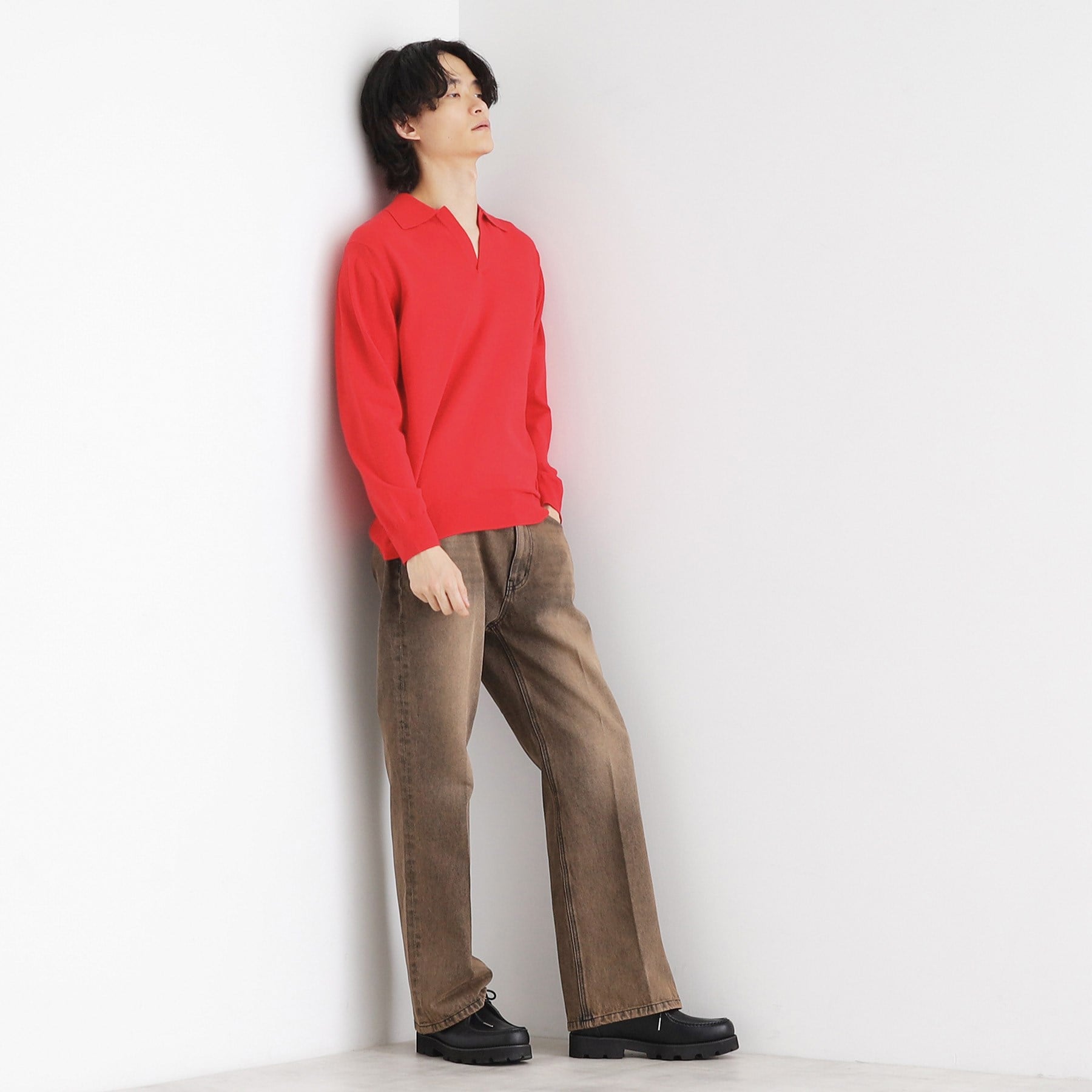 ティーケー タケオ キクチ tk.TAKEO KIKUCHI ハイゲージスキッパーコンパクトポロニット (レッド(063)) レッド(063)