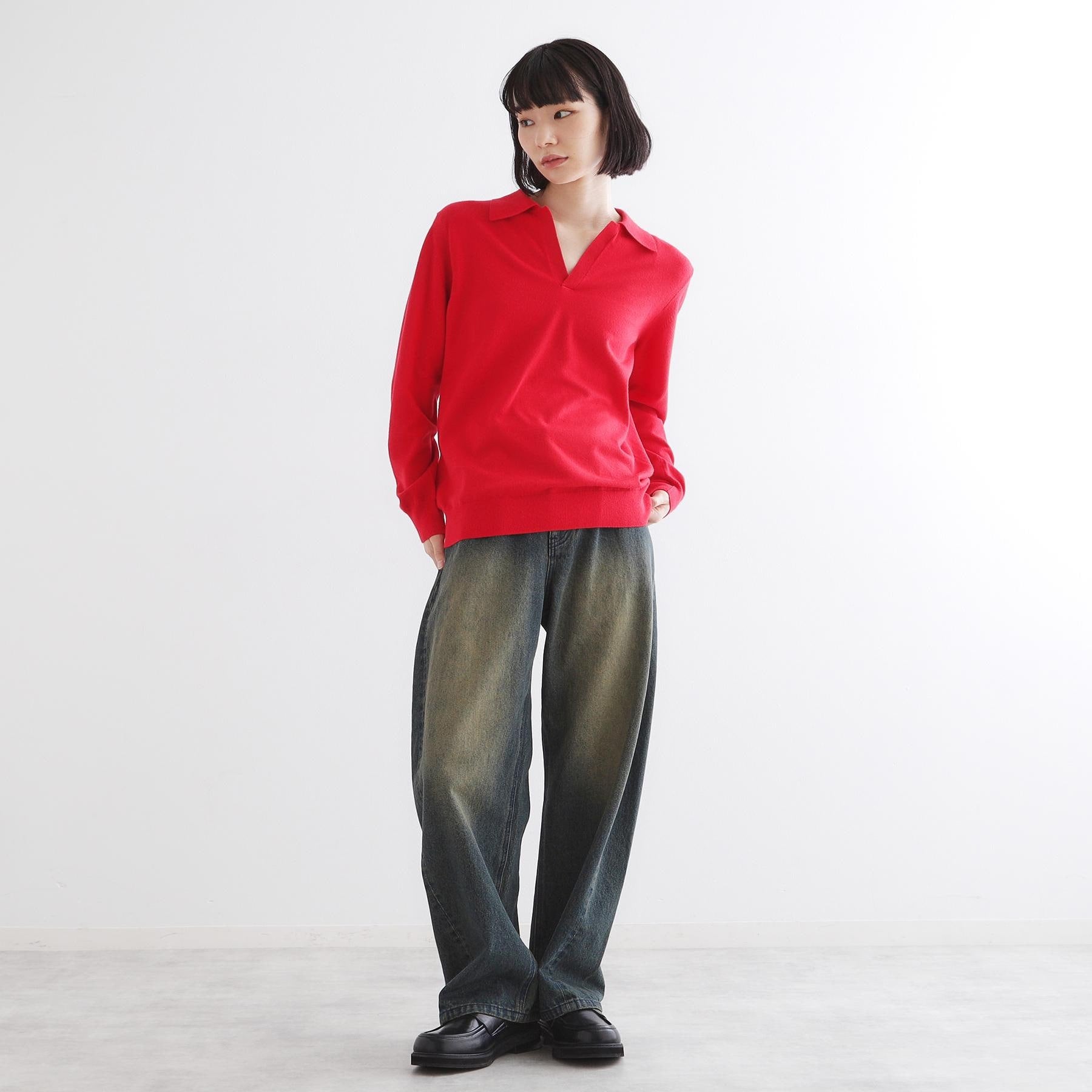 ティーケー タケオ キクチ tk.TAKEO KIKUCHI ハイゲージスキッパーコンパクトポロニット (レッド(063)) レッド(063)