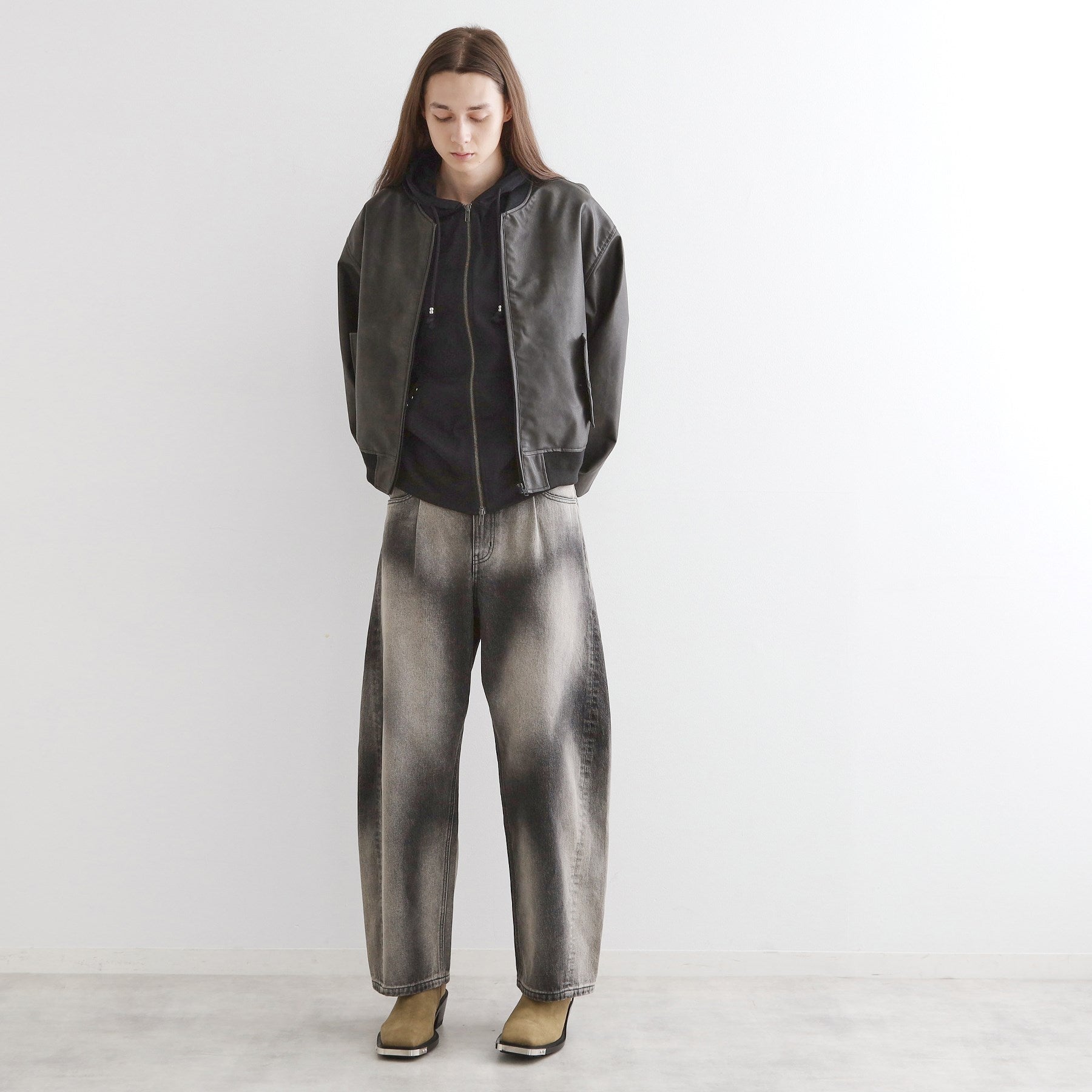 ティーケー タケオ キクチ tk.TAKEO KIKUCHI シンセティックレザー MAー1 (ブラウン(143)) ブラウン(143)