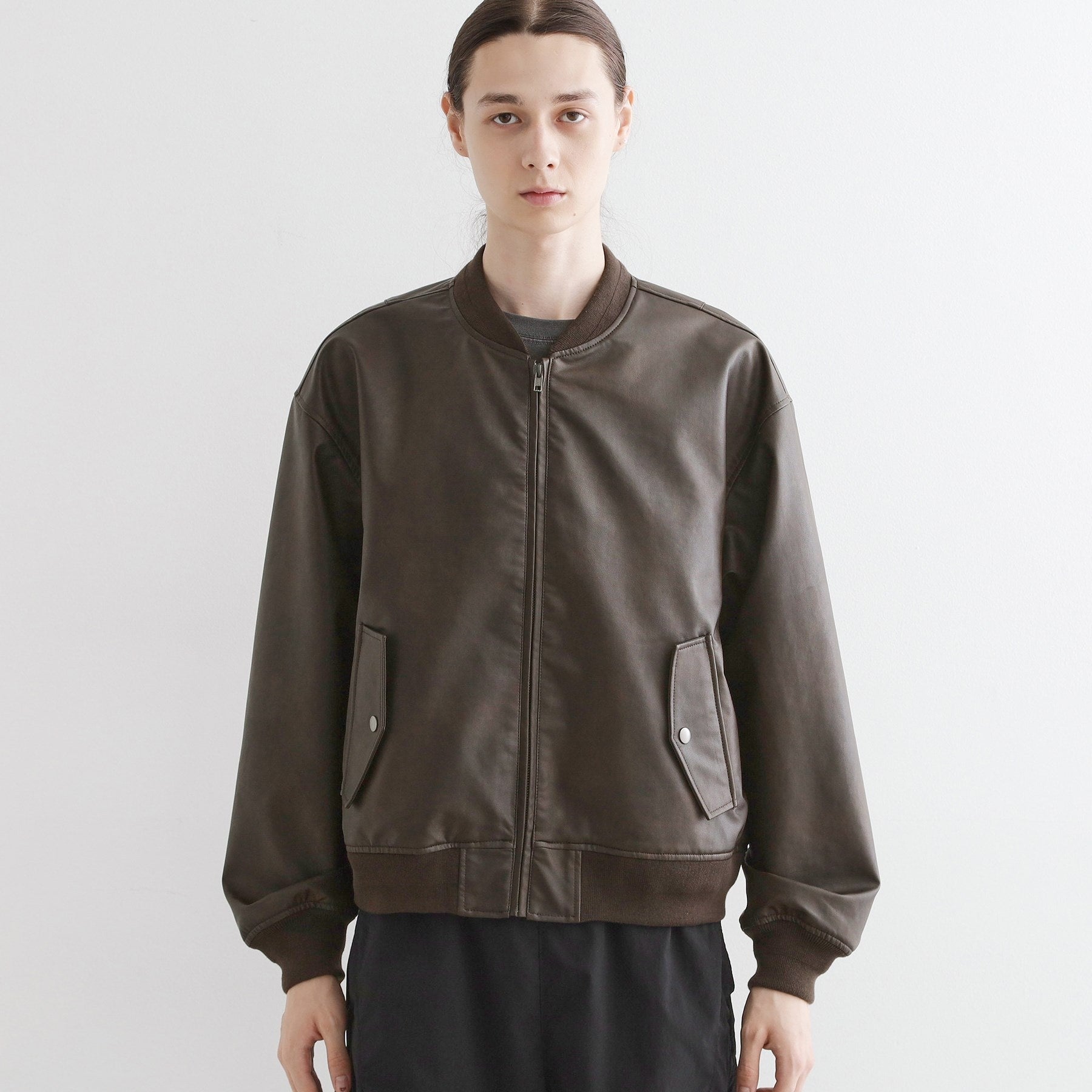 ティーケー タケオ キクチ tk.TAKEO KIKUCHI シンセティックレザー MAー1 (ブラウン(143)) ブラウン(143)