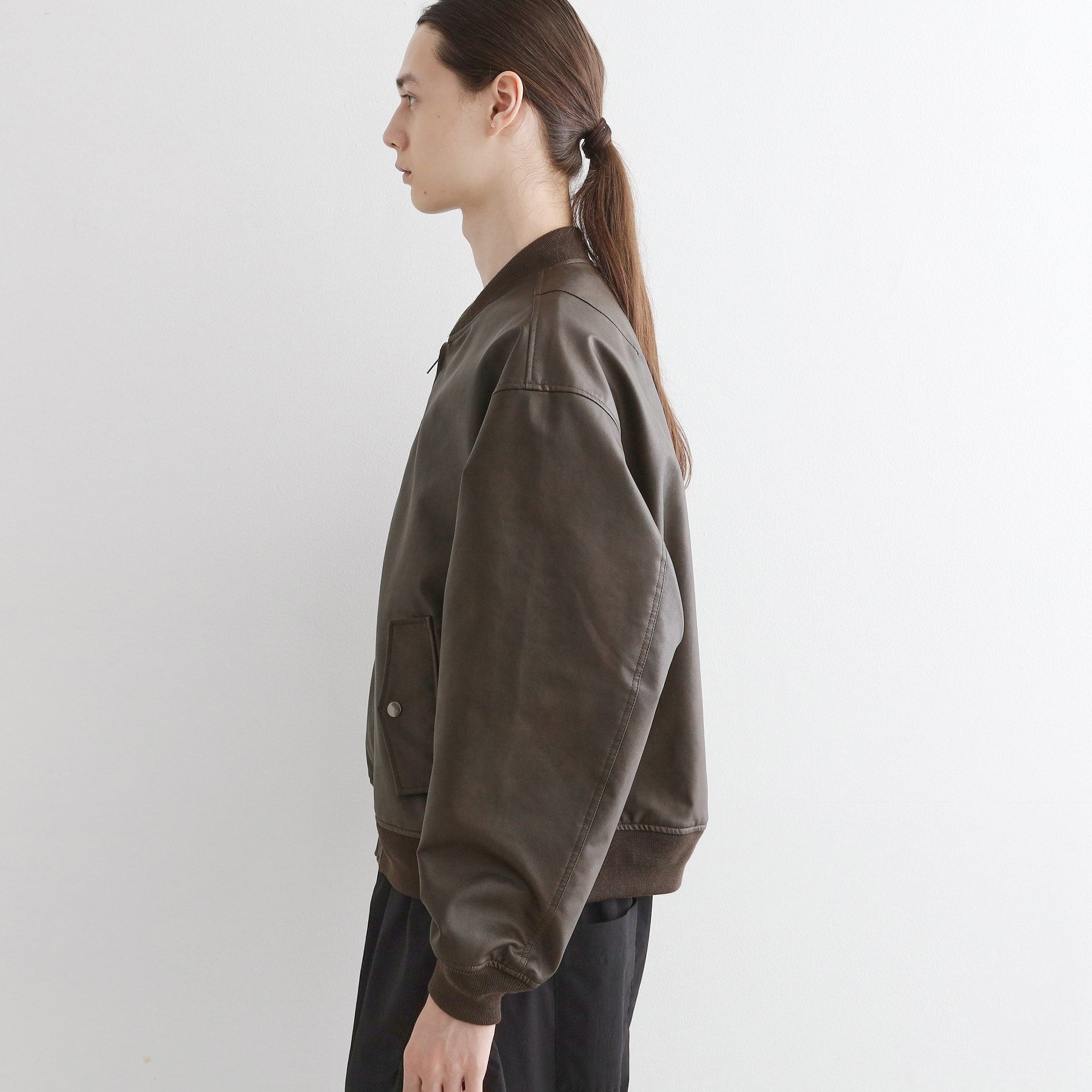 ティーケー タケオ キクチ tk.TAKEO KIKUCHI シンセティックレザー MAー1 (ブラウン(143)) ブラウン(143)