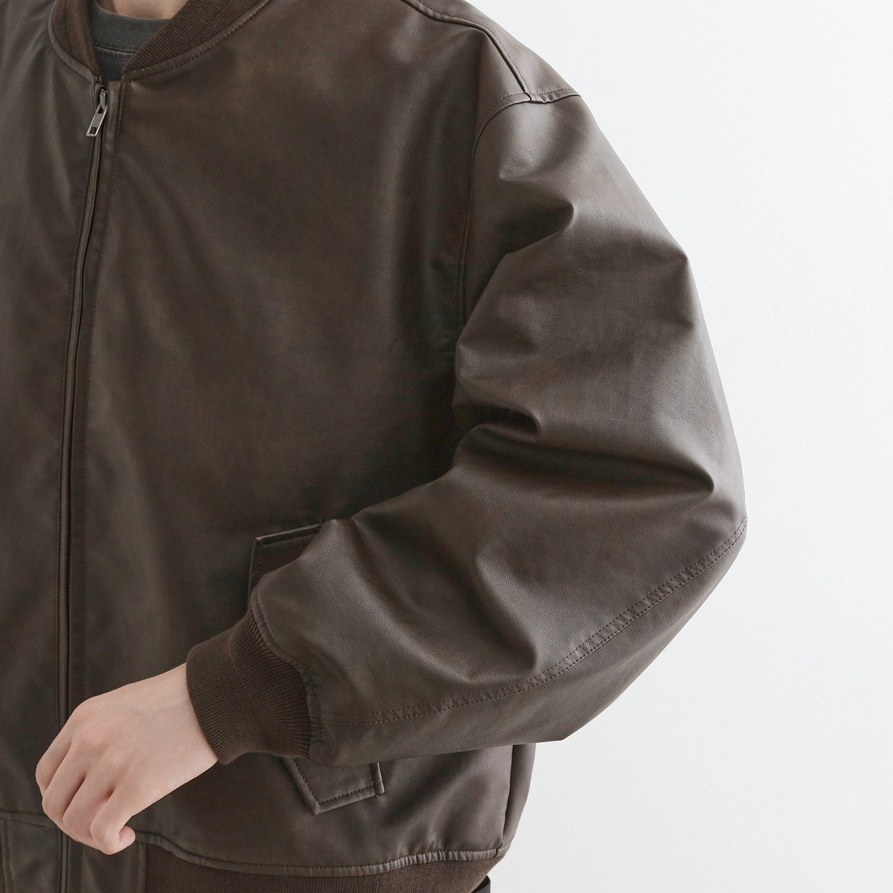 ティーケー タケオ キクチ tk.TAKEO KIKUCHI シンセティックレザー MAー1 (ブラウン(143)) ブラウン(143)