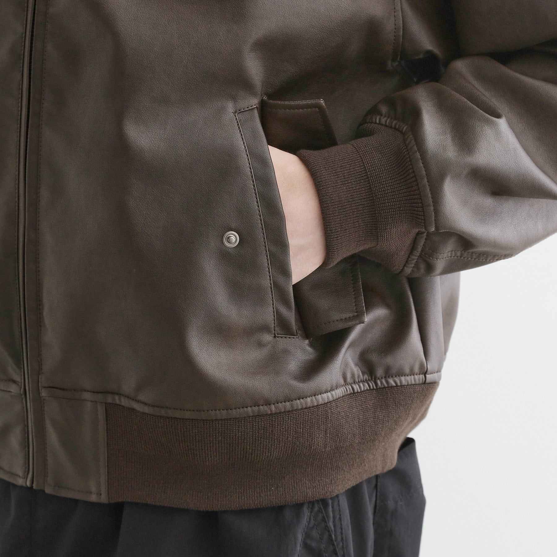 ティーケー タケオ キクチ tk.TAKEO KIKUCHI シンセティックレザー MAー1 (ブラウン(143)) ブラウン(143)