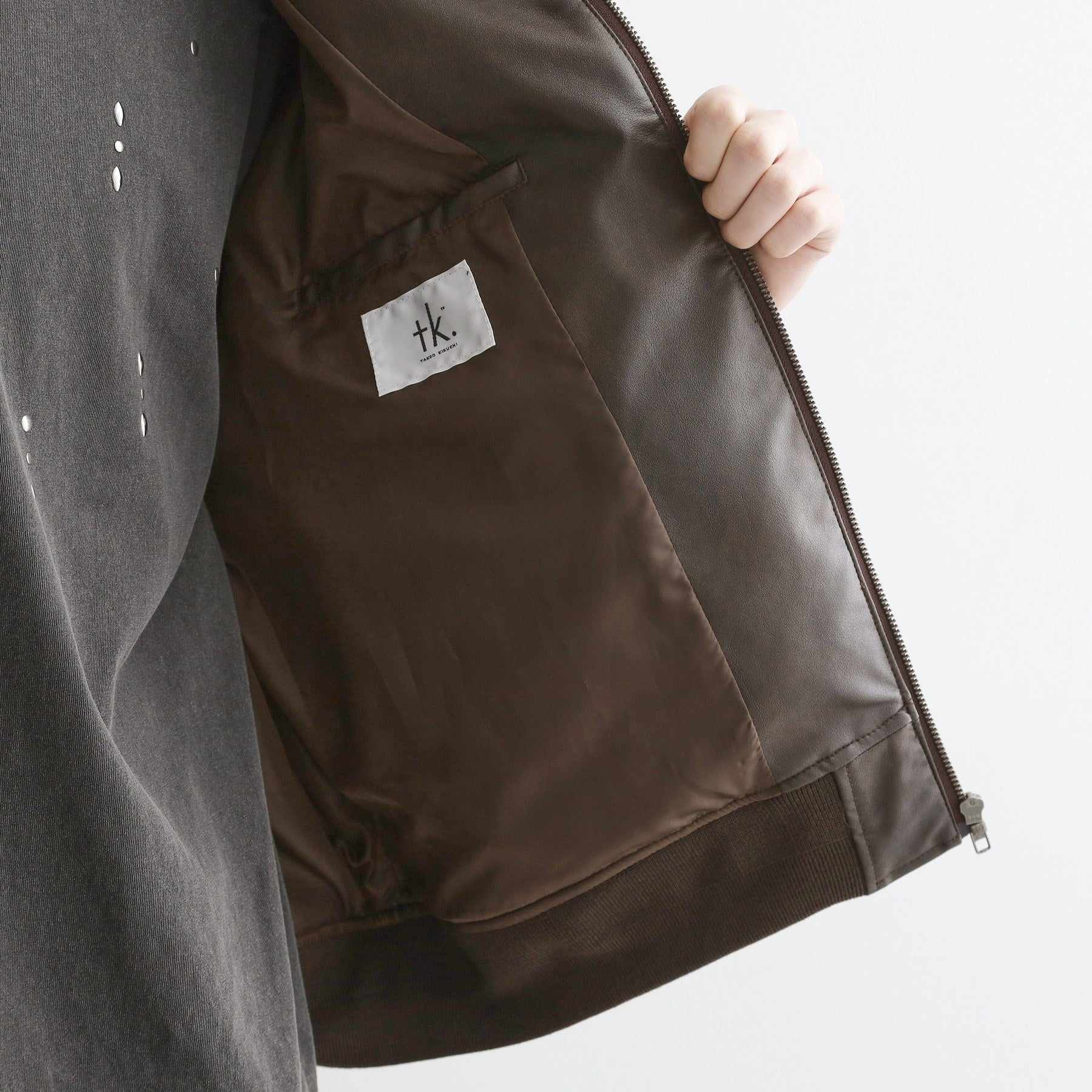 ティーケー タケオ キクチ tk.TAKEO KIKUCHI シンセティックレザー MAー1 (ブラウン(143)) ブラウン(143)
