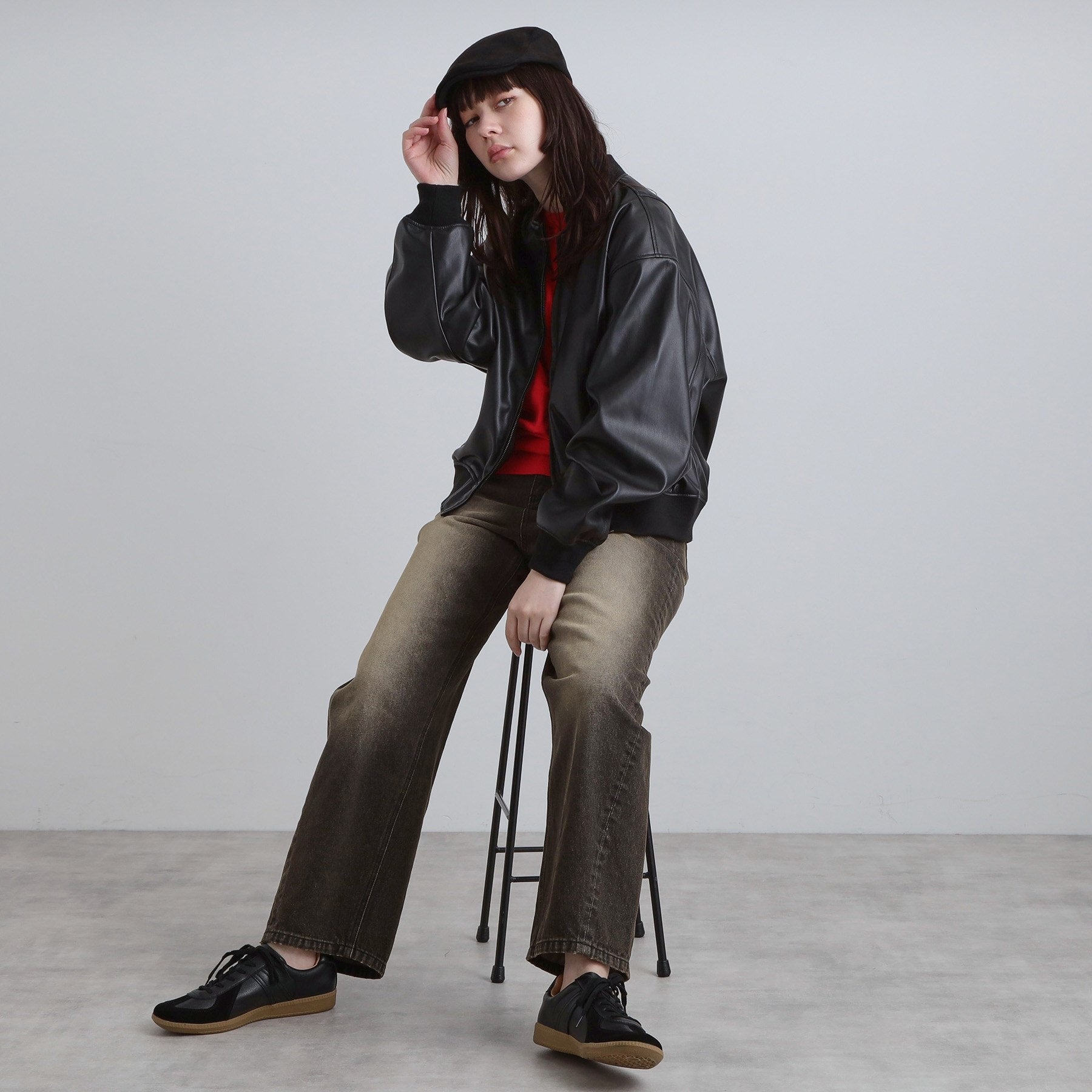 ティーケー タケオ キクチ tk.TAKEO KIKUCHI シンセティックレザー MAー1 (ブラウン(143)) ブラウン(143)