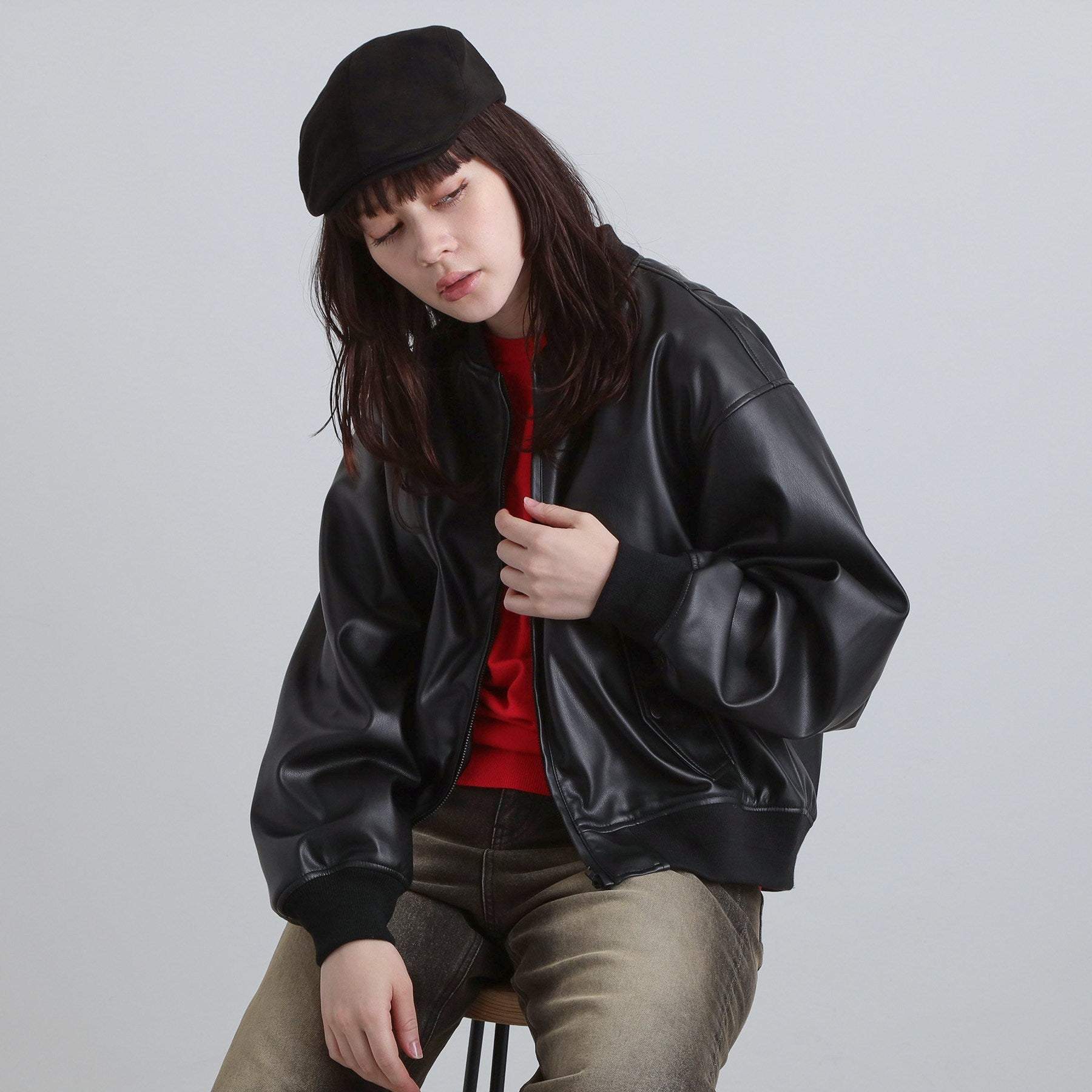 ティーケー タケオ キクチ tk.TAKEO KIKUCHI シンセティックレザー MAー1 (ブラウン(143)) ブラウン(143)