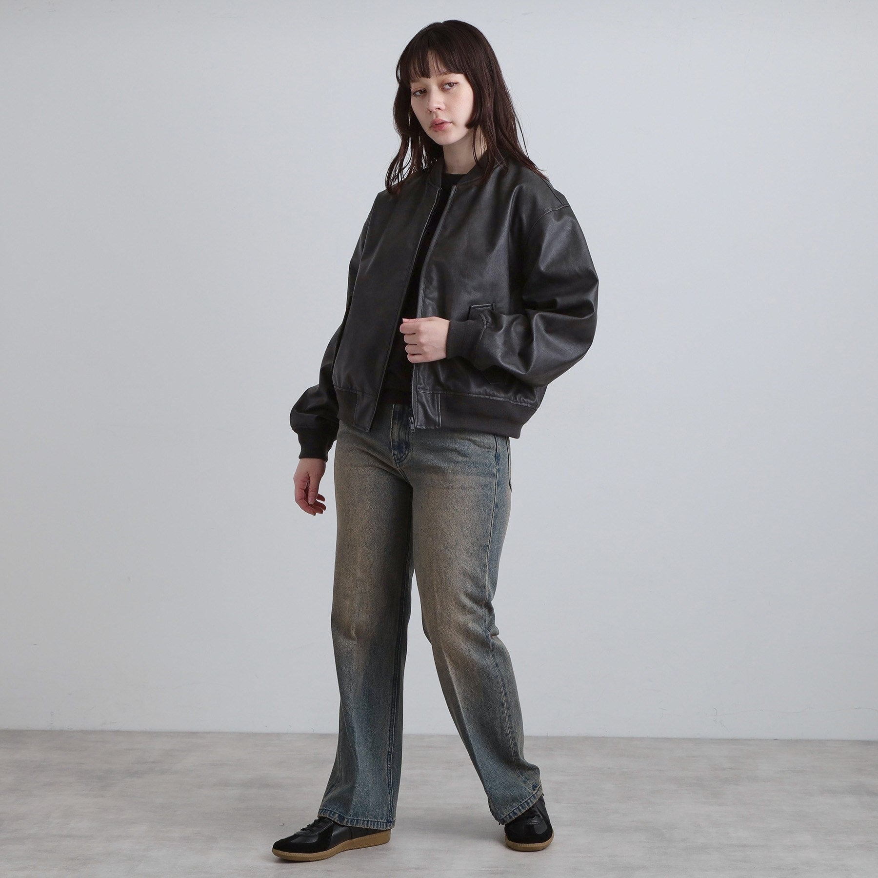 ティーケー タケオ キクチ tk.TAKEO KIKUCHI シンセティックレザー MAー1 (ブラウン(143)) ブラウン(143)