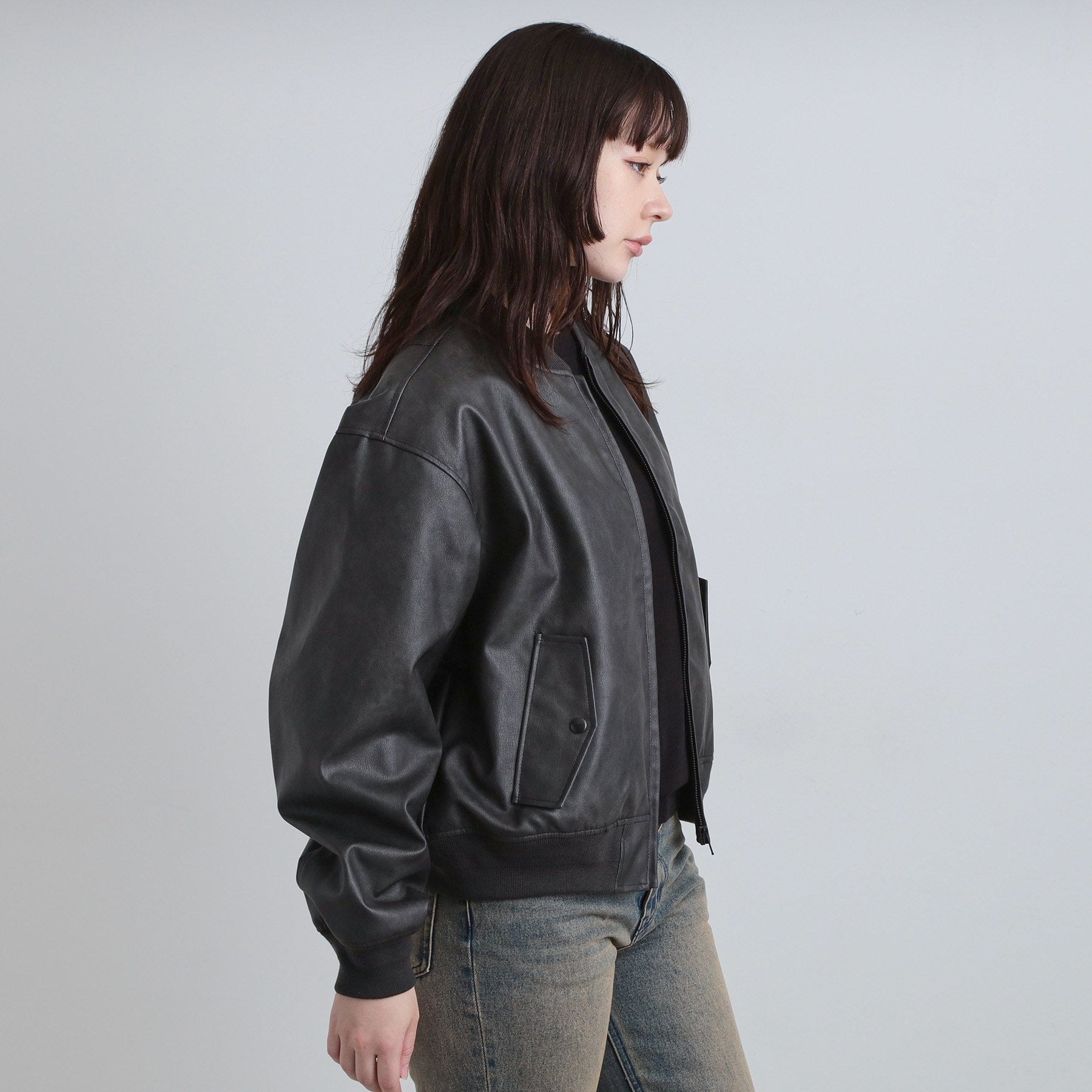 ティーケー タケオ キクチ tk.TAKEO KIKUCHI シンセティックレザー MAー1 (ブラウン(143)) ブラウン(143)