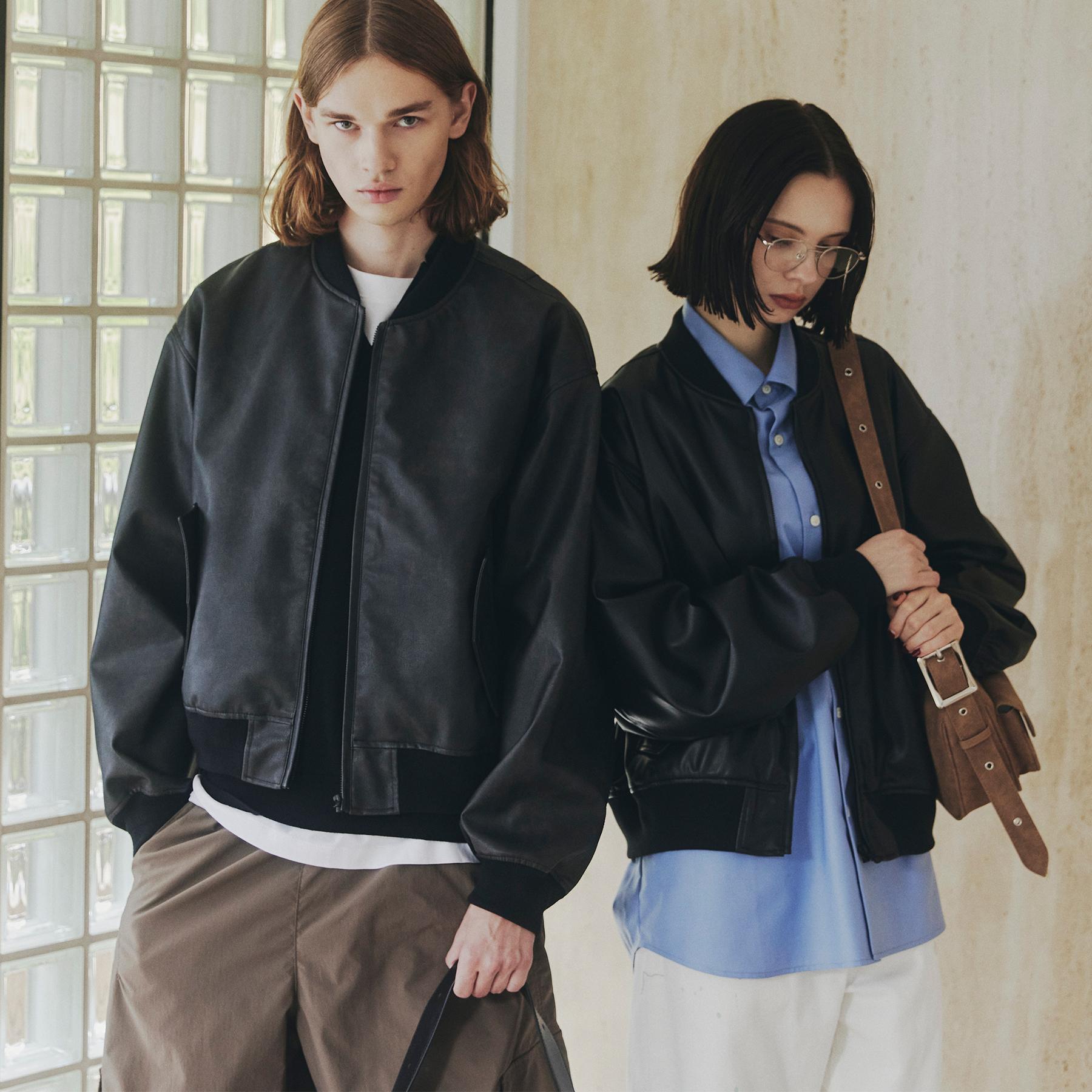 ティーケー タケオ キクチ tk.TAKEO KIKUCHI シンセティックレザー MAー1 (ブラック(119)) ブラック(119)