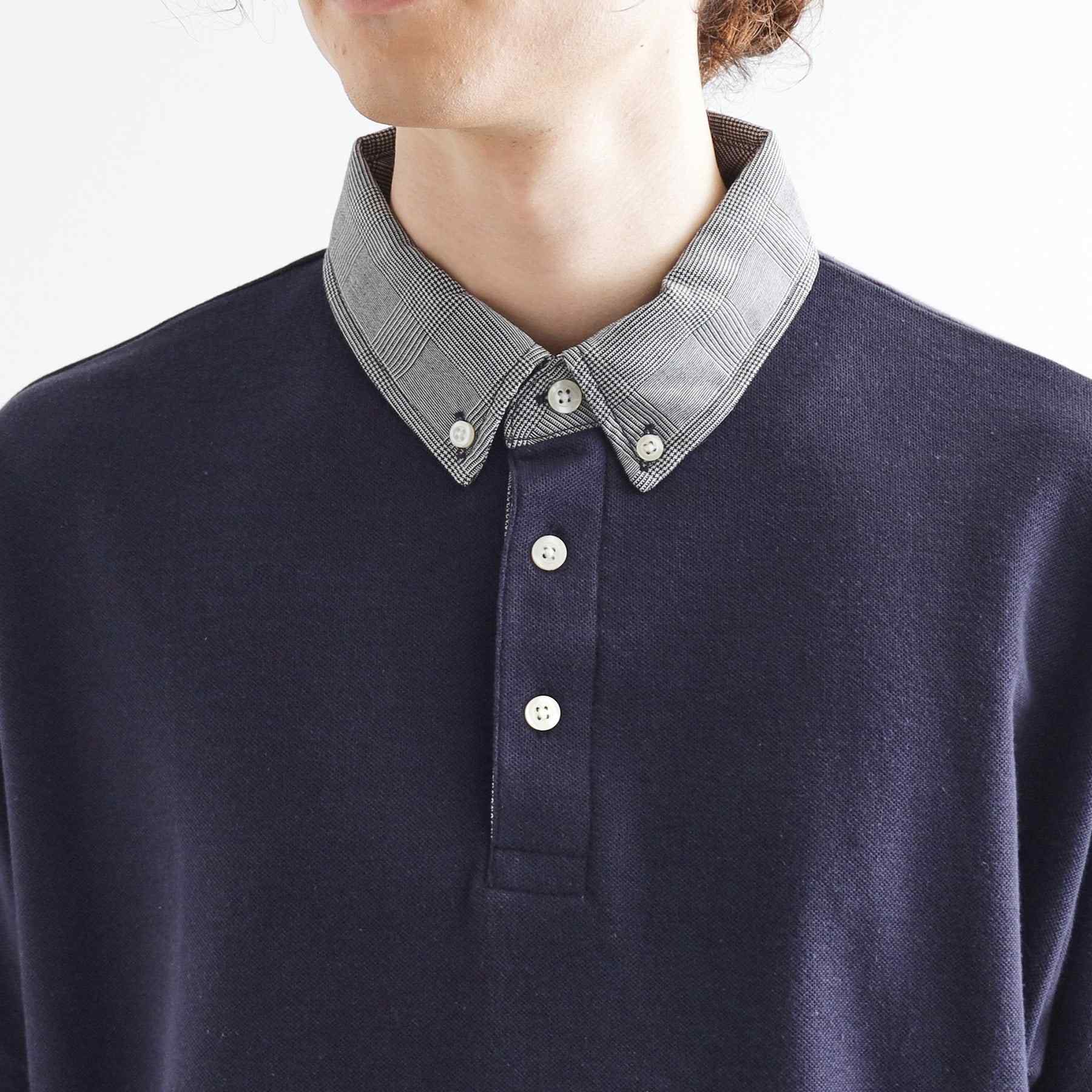 ティーケー タケオ キクチ tk.TAKEO KIKUCHI レイヤード鹿の子ポロシャツ (ネイビー(094)) ネイビー(094)