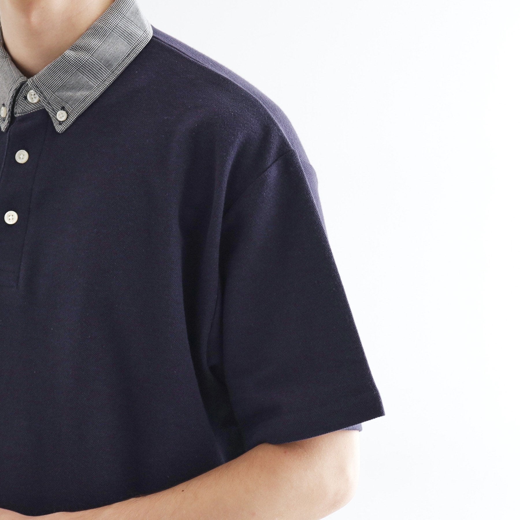 ティーケー タケオ キクチ tk.TAKEO KIKUCHI レイヤード鹿の子ポロシャツ (ネイビー(094)) ネイビー(094)