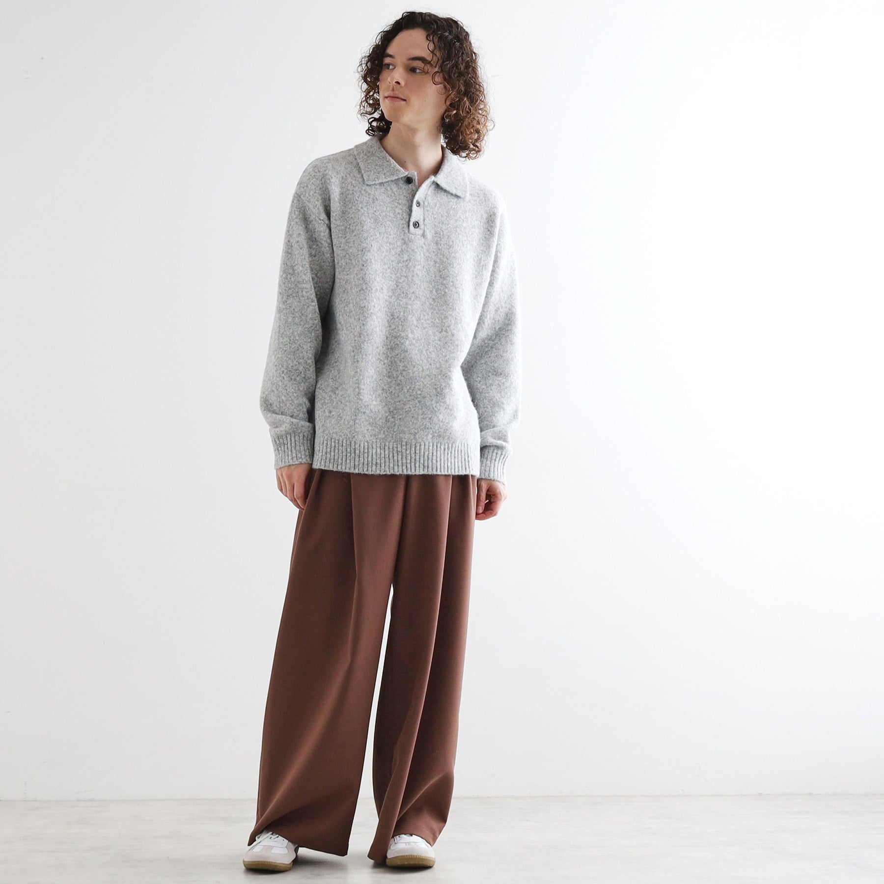 ティーケー タケオ キクチ tk.TAKEO KIKUCHI カーブスイッチニットポロシャツ (ライトグレー(011)) ライトグレー(011)