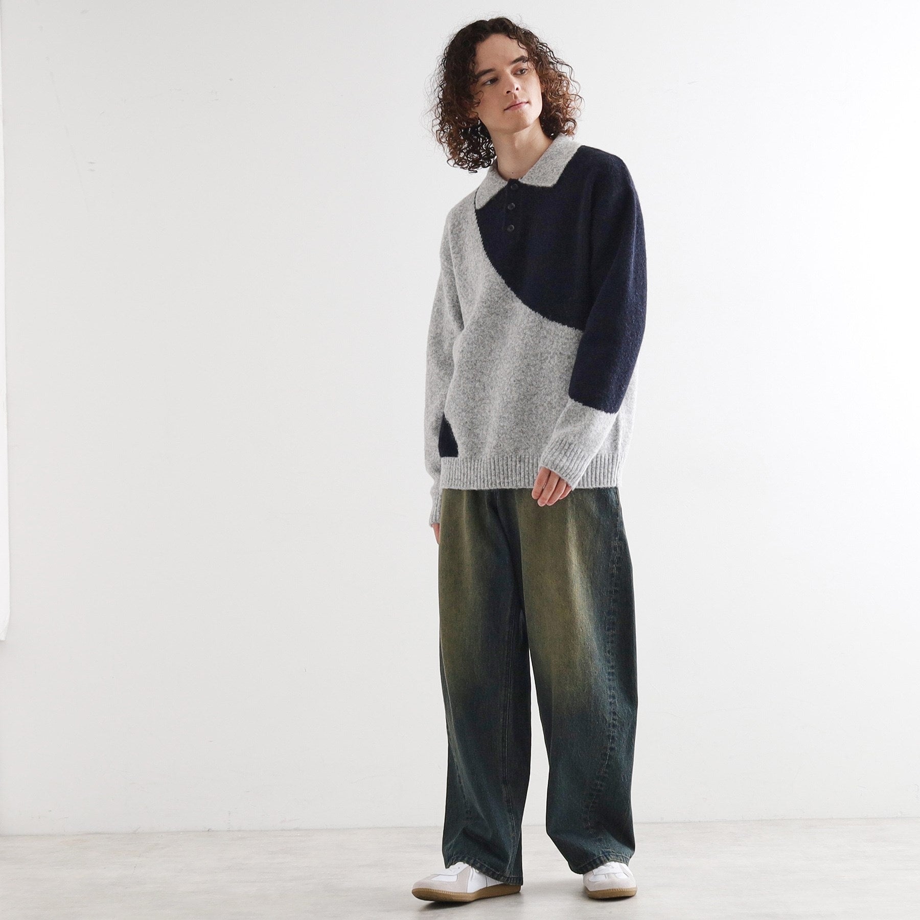 ティーケー タケオ キクチ tk.TAKEO KIKUCHI カーブスイッチニットポロシャツ (ライトグレー(011)) ライトグレー(011)