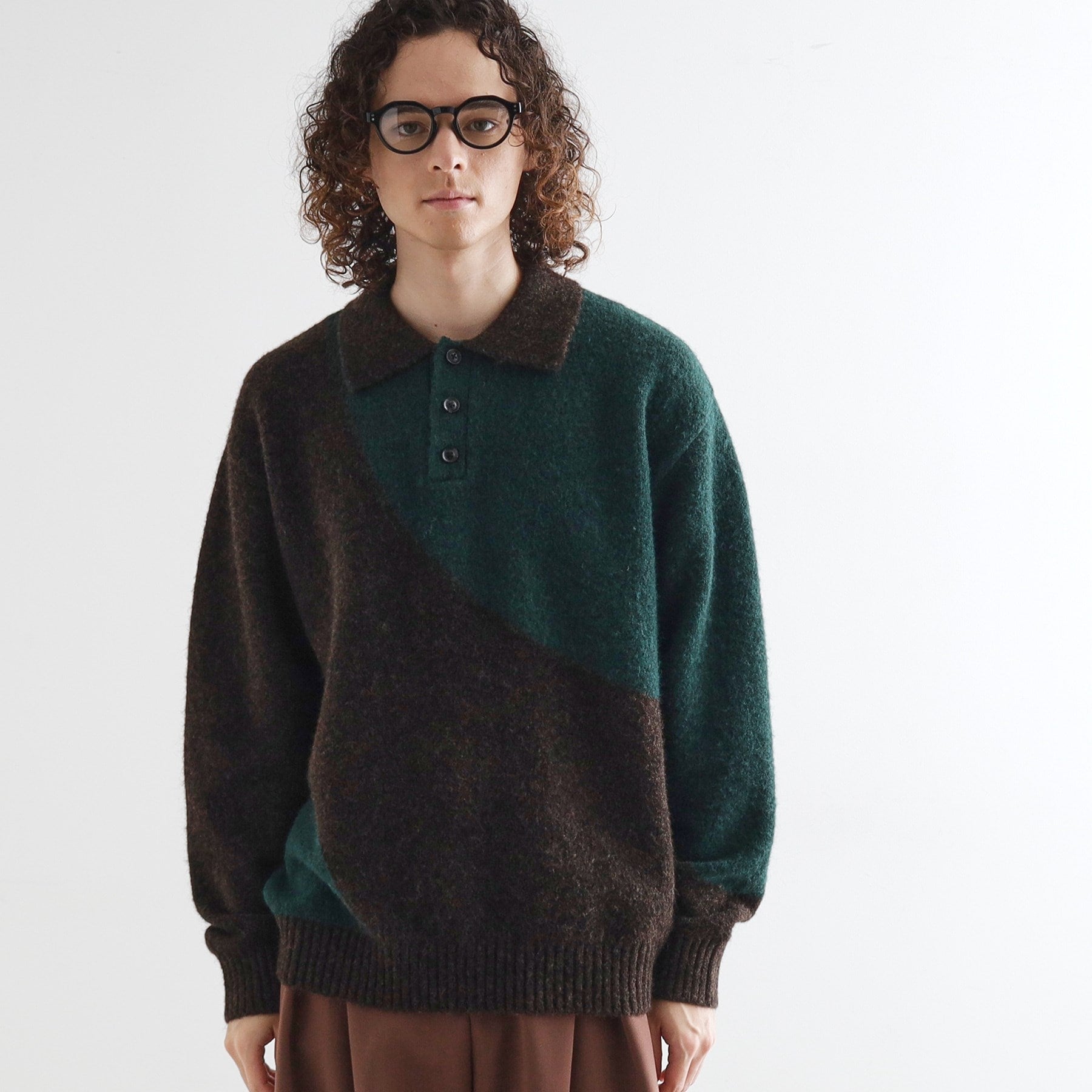 ティーケー タケオ キクチ tk.TAKEO KIKUCHI カーブスイッチニットポロシャツ (ライトグレー(011)) ライトグレー(011)