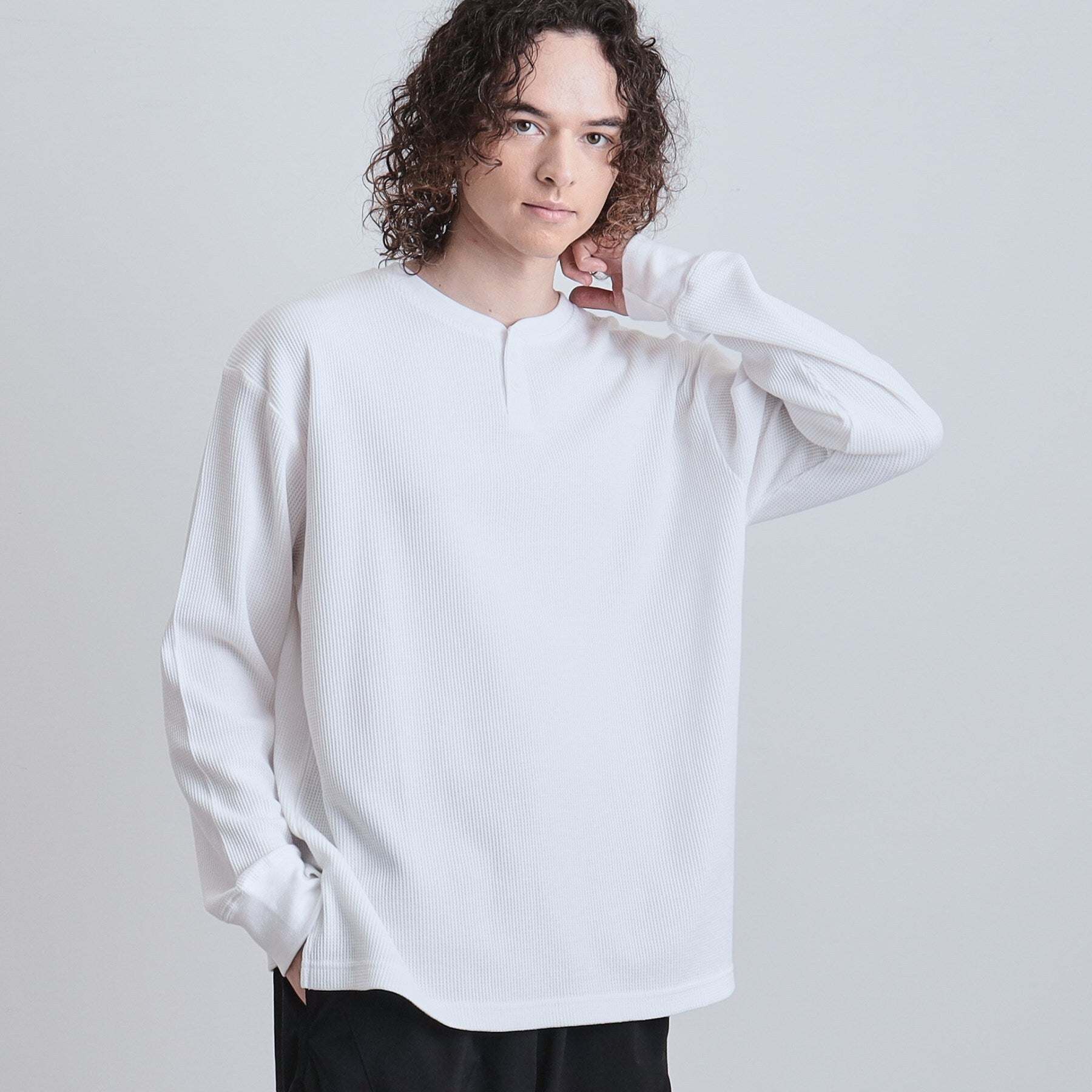 ティーケー タケオ キクチ tk.TAKEO KIKUCHI ワッフルヘンリーカットソー (アイボリー(004)) アイボリー(004)