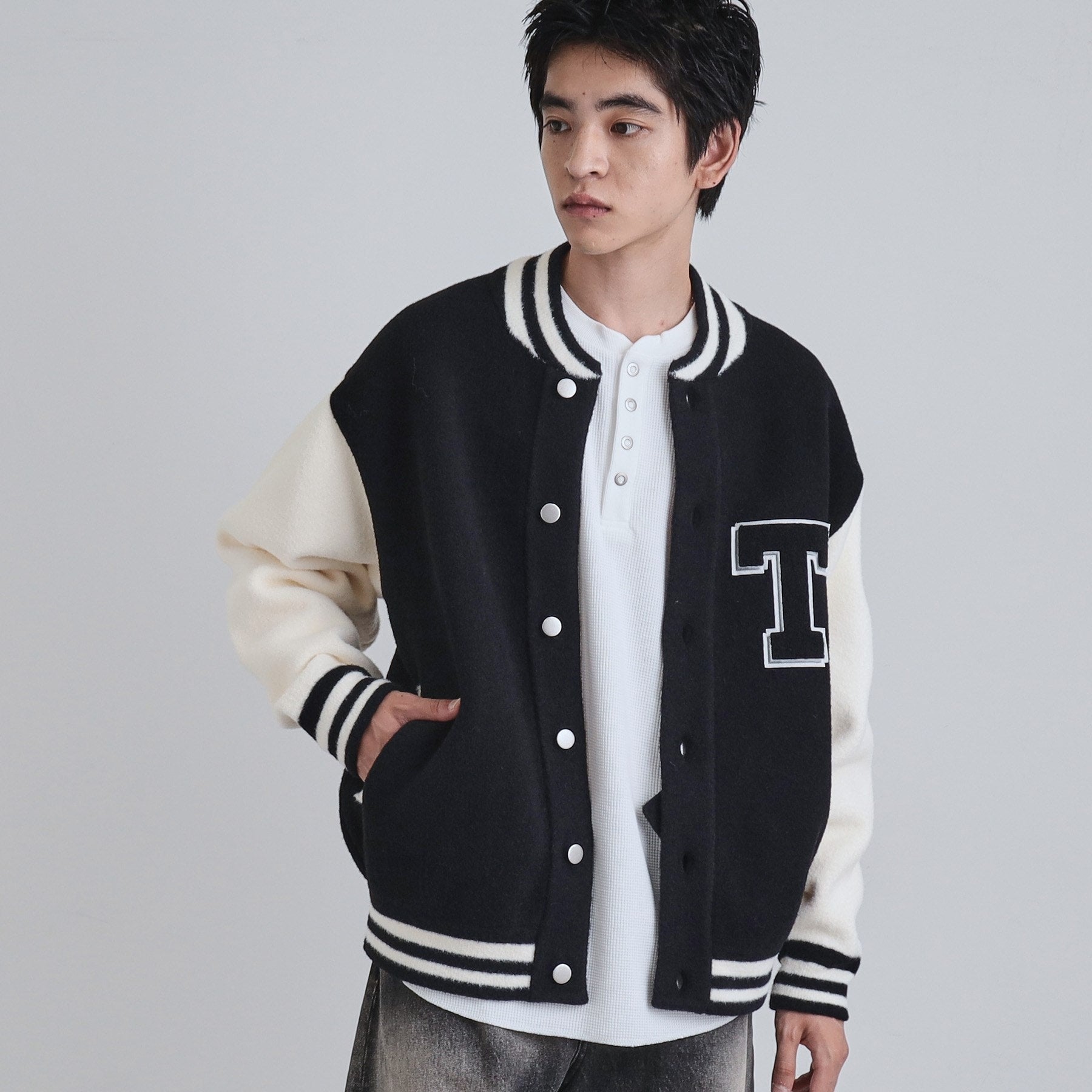 ティーケー タケオ キクチ tk.TAKEO KIKUCHI ニットスタジャン (ブラック(519)) ブラック(519)