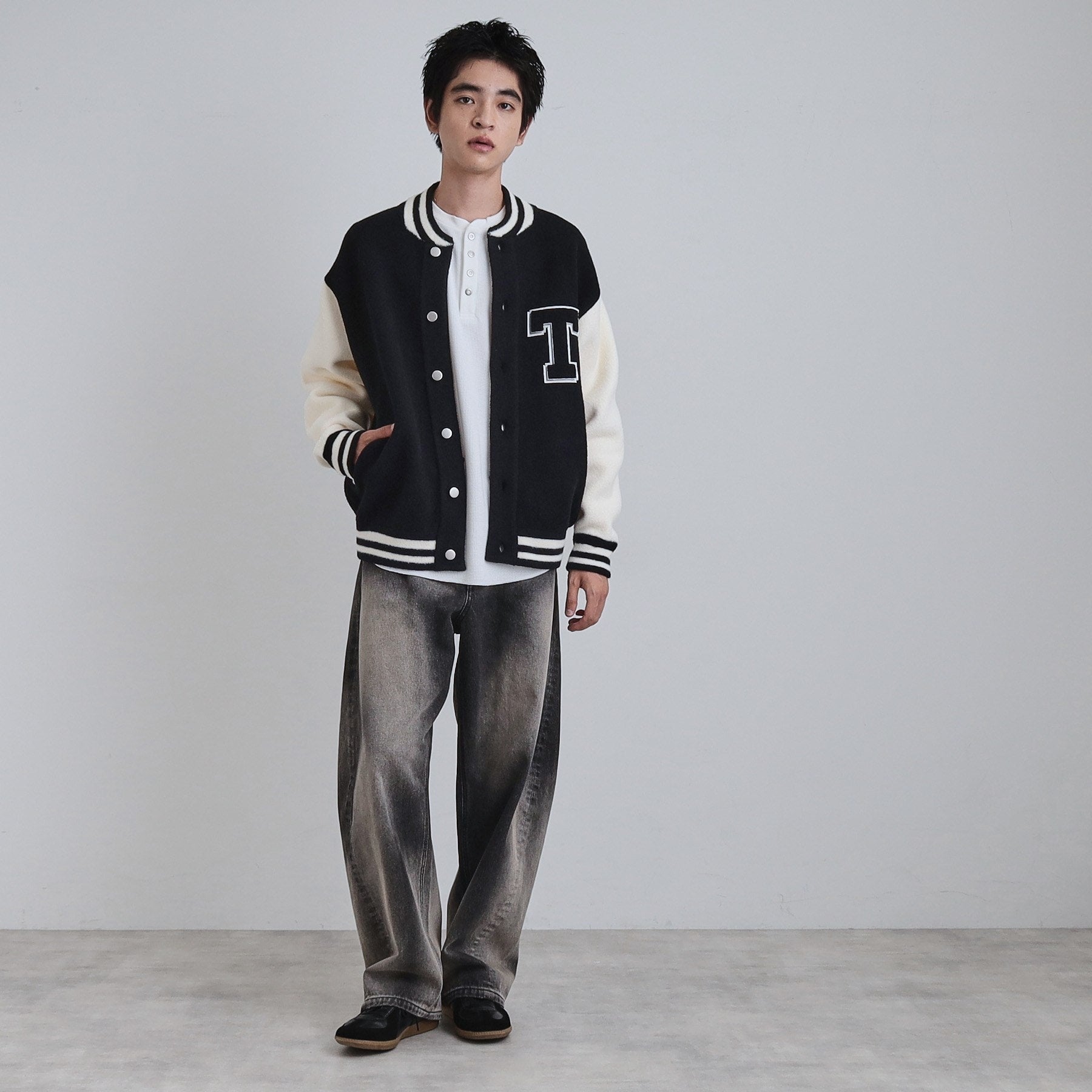 ティーケー タケオ キクチ tk.TAKEO KIKUCHI ニットスタジャン (ブラック(519)) ブラック(519)