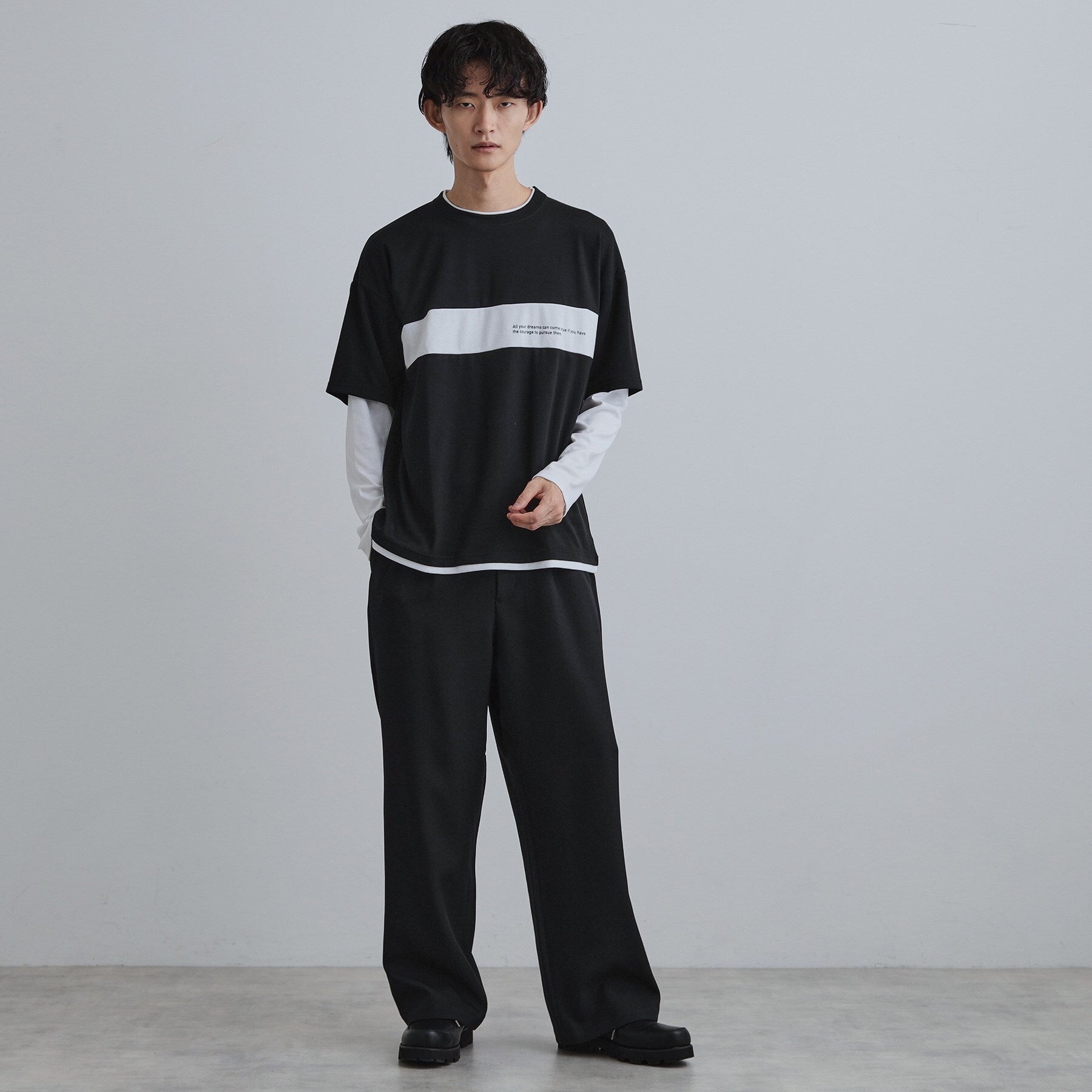 ティーケー タケオ キクチ tk.TAKEO KIKUCHI フェイクレイヤードカットソー (ブラック(019)) ブラック(019)