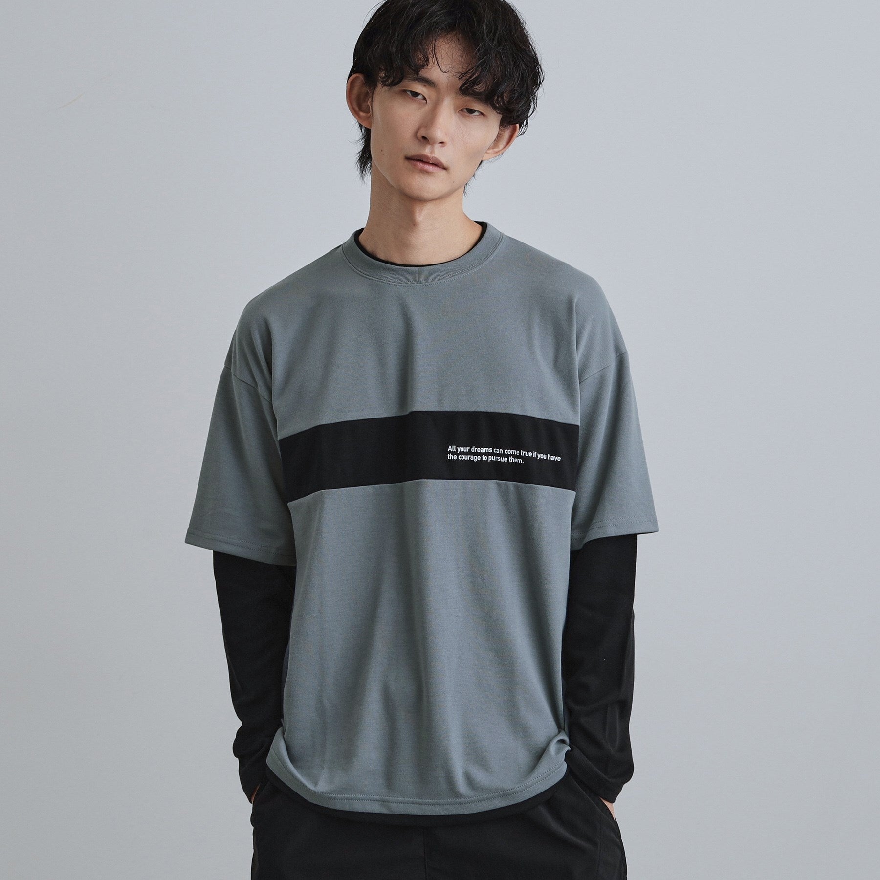 ティーケー タケオ キクチ tk.TAKEO KIKUCHI フェイクレイヤードカットソー (ブラック(019)) ブラック(019)