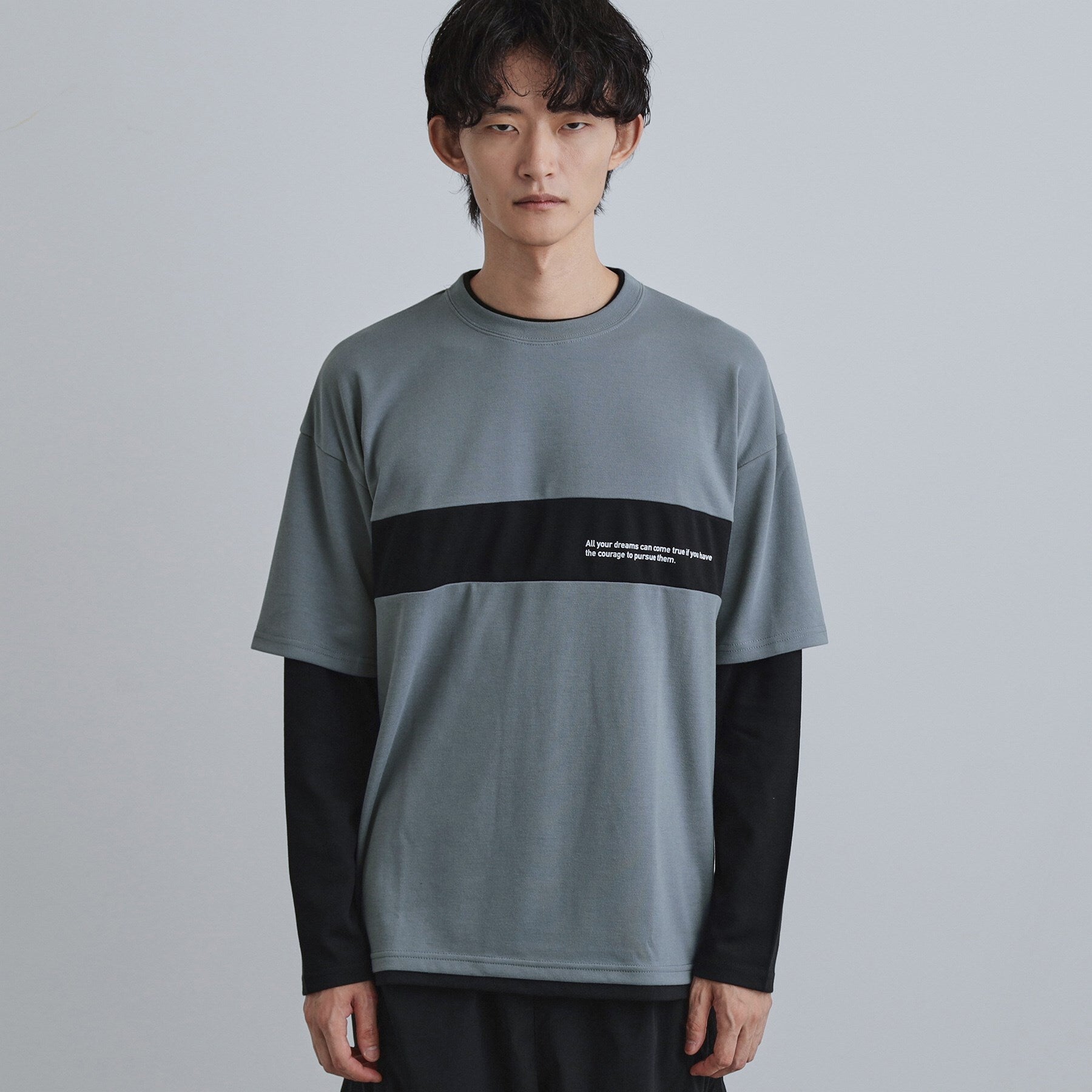 ティーケー タケオ キクチ tk.TAKEO KIKUCHI フェイクレイヤードカットソー (ブラック(019)) ブラック(019)