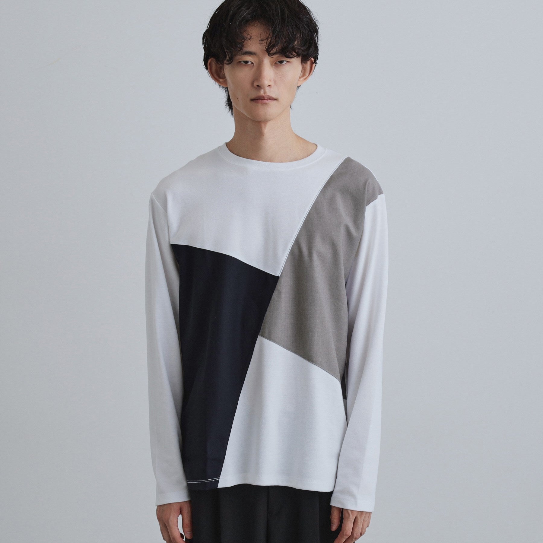 ティーケー タケオ キクチ tk.TAKEO KIKUCHI ブロックシャドー切替カットソー (ブラック(019)) ブラック(019)