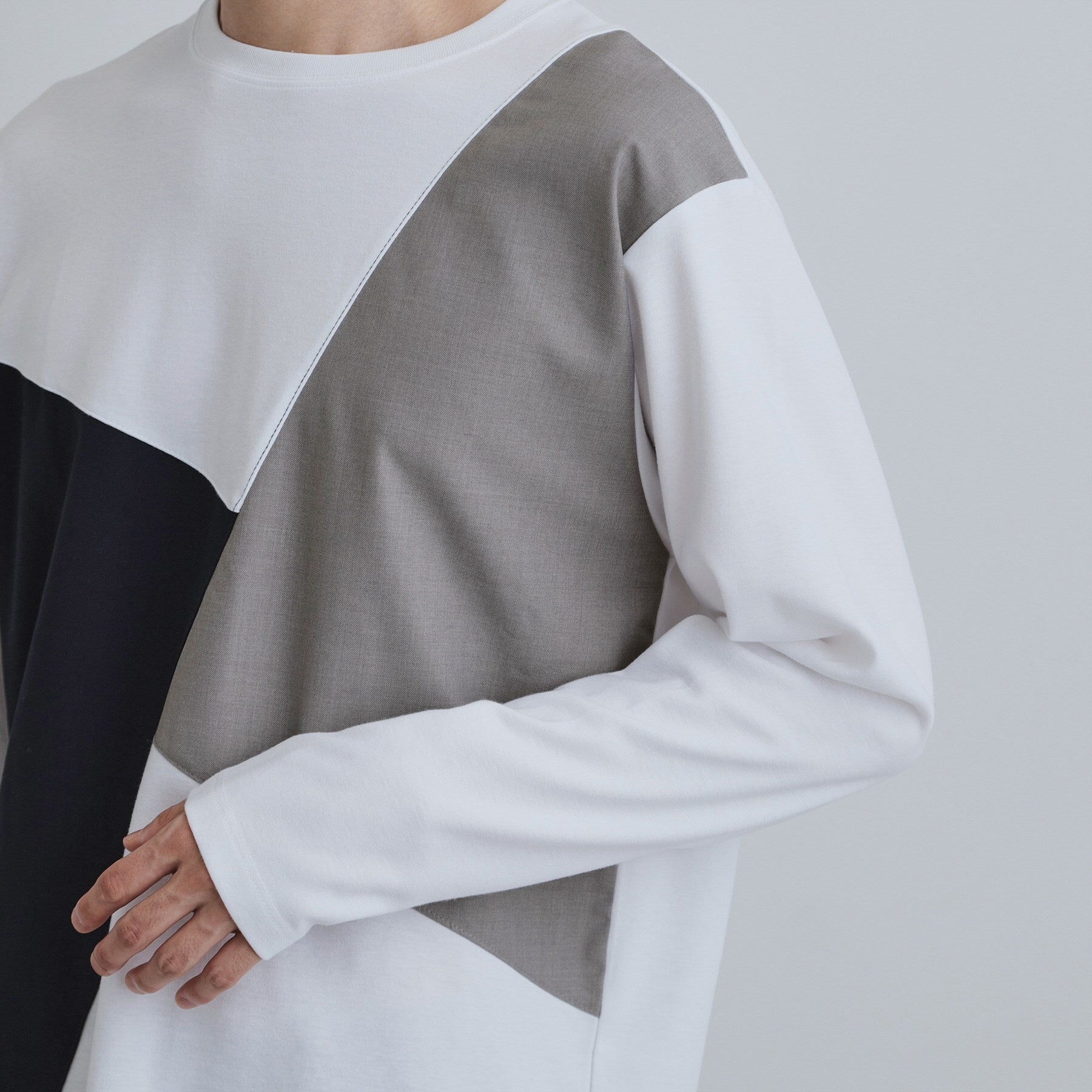 ティーケー タケオ キクチ tk.TAKEO KIKUCHI ブロックシャドー切替カットソー (ブラック(019)) ブラック(019)